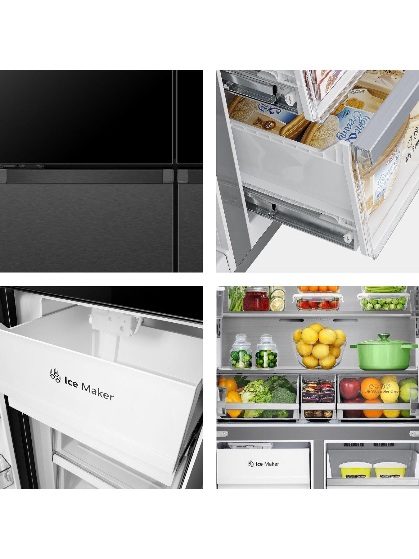 hisense-pureflat-elitenbsprq5x560sflef-cross-doornbspamerican-fridge-freezer-black-glass-and-stainless-steeldetail