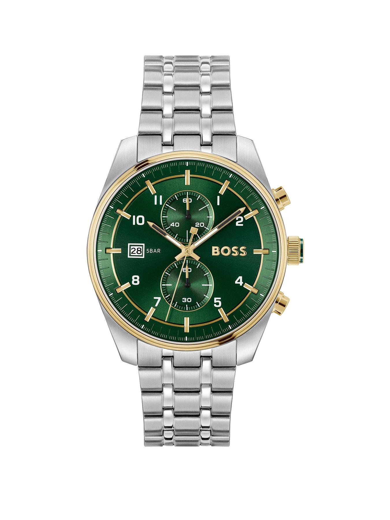 BOSS Gents BOSS Skytraveller Chronograph Watch with Dark Green Dial Very Ireland