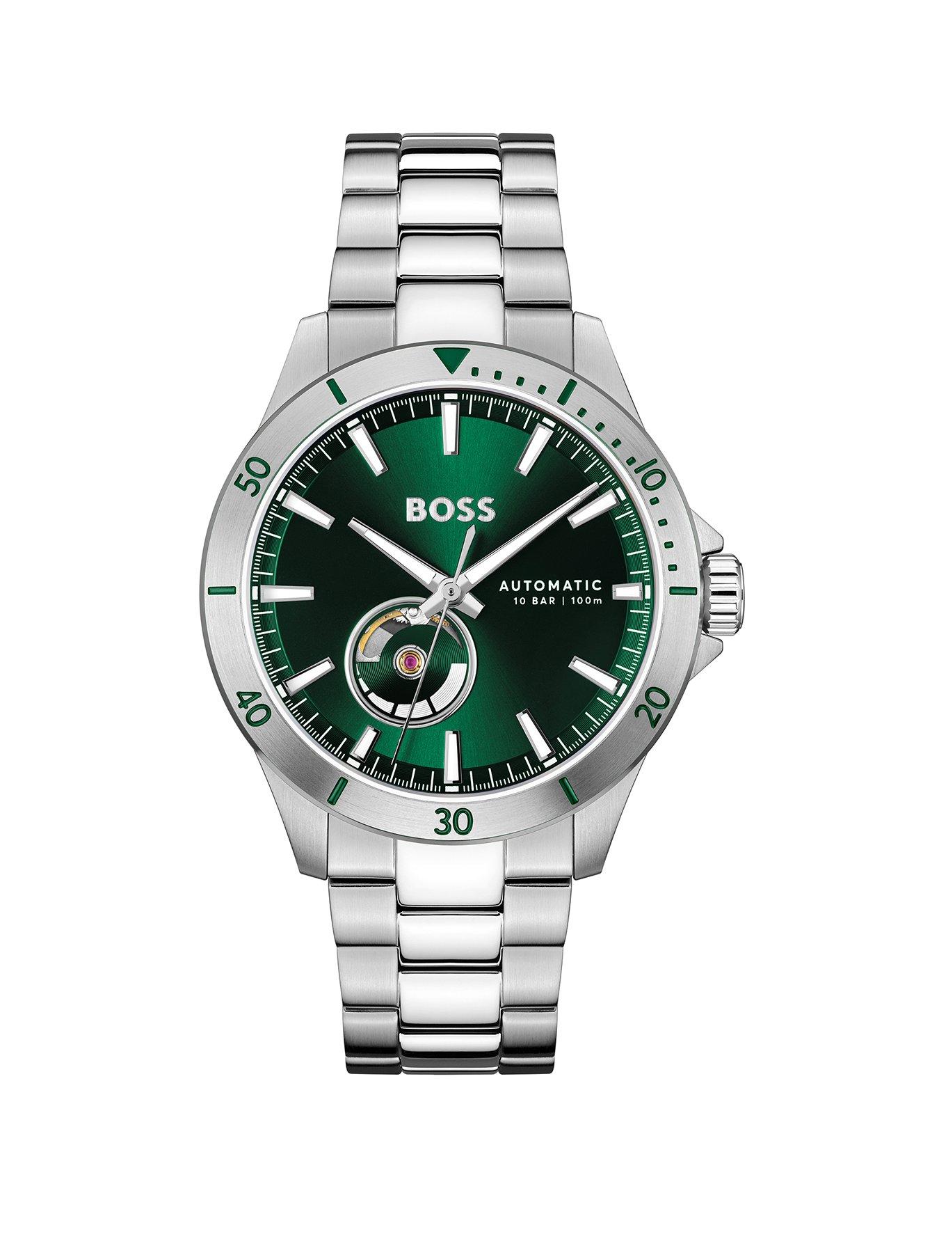 boss-gents-automatic-troper-watch-with-dark-green-dial