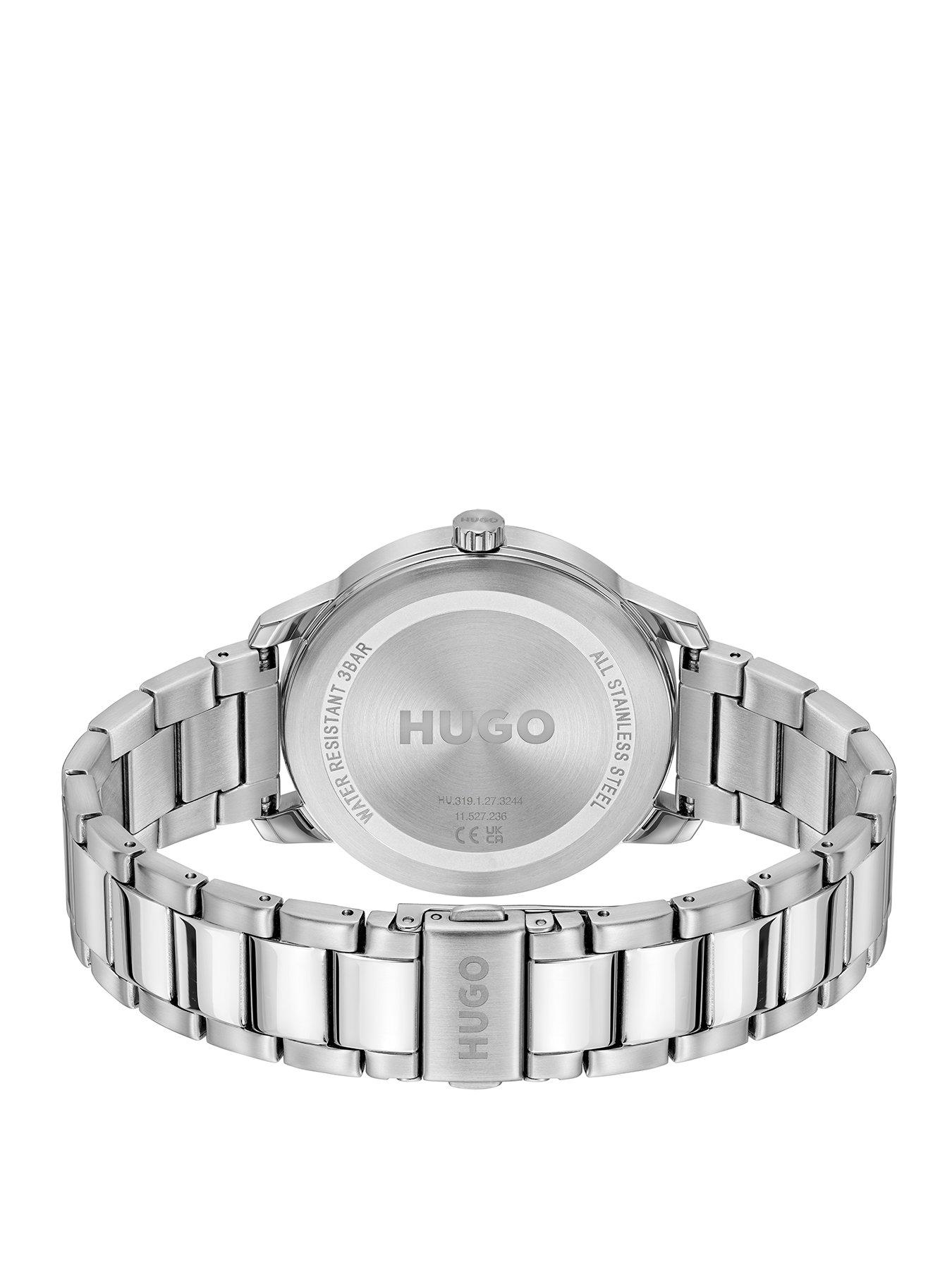 hugo-gents-stamp-stainless-steel-bracelet-watchstillFront