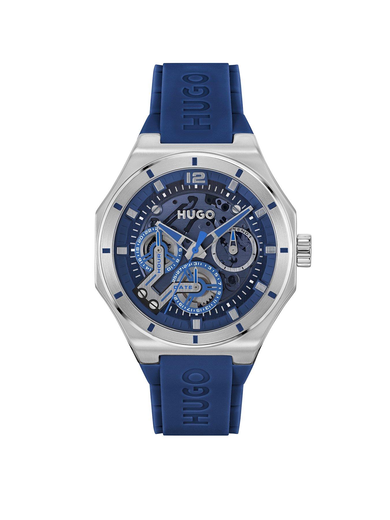 hugo-gents-hugo-grail-skeletonnbspsilicon-strap-multifunction-watch-blue