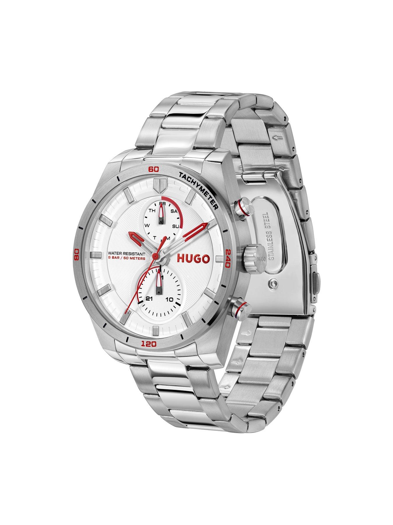 hugo-gents-fast-stainless-steel-multifunction-bracelet-watchback