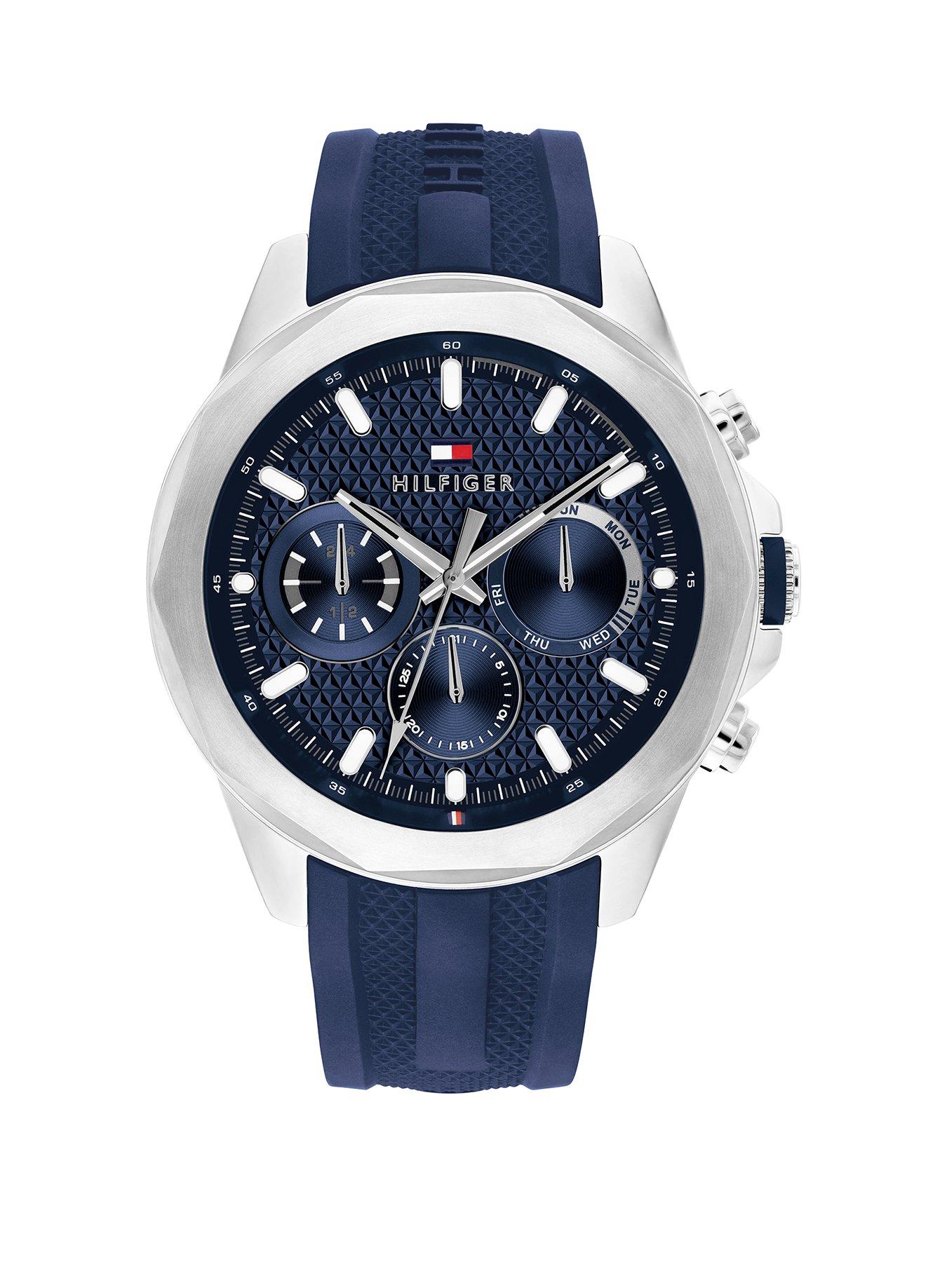 tommy-hilfiger-tommy-hilfiger-mens-blue-ip-silicone-strap-watch