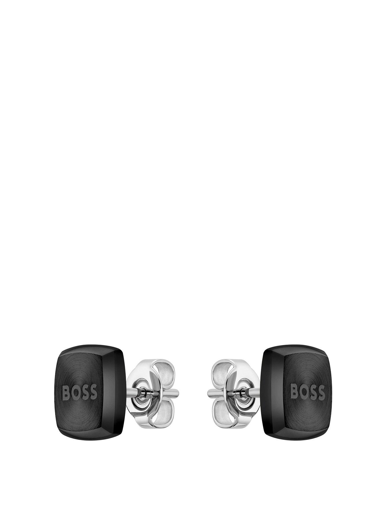 boss-gents-yann-black-ip-square-earrings