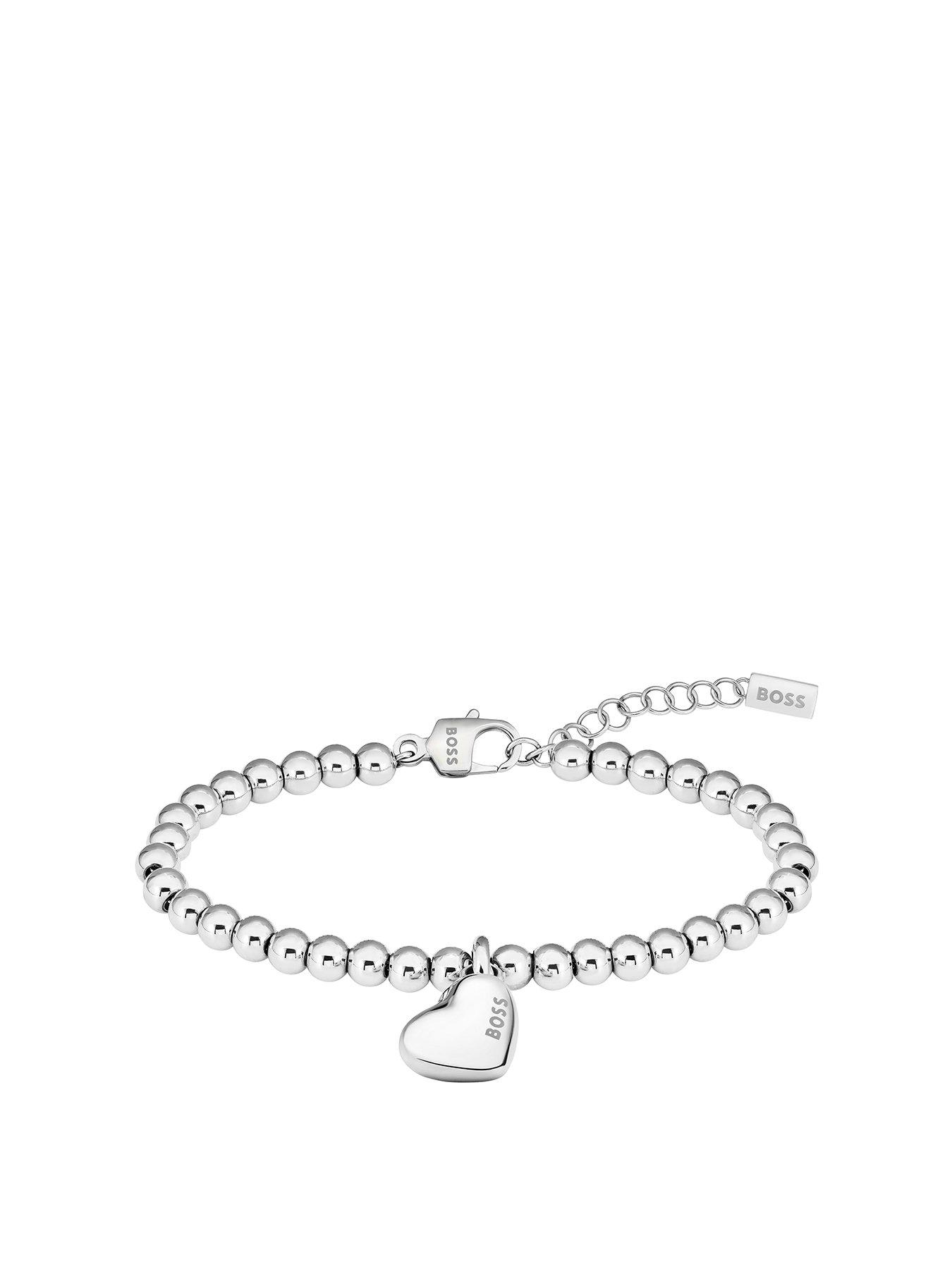 boss-ladies-honey-heart-stainless-steel-beaded-braceletfront