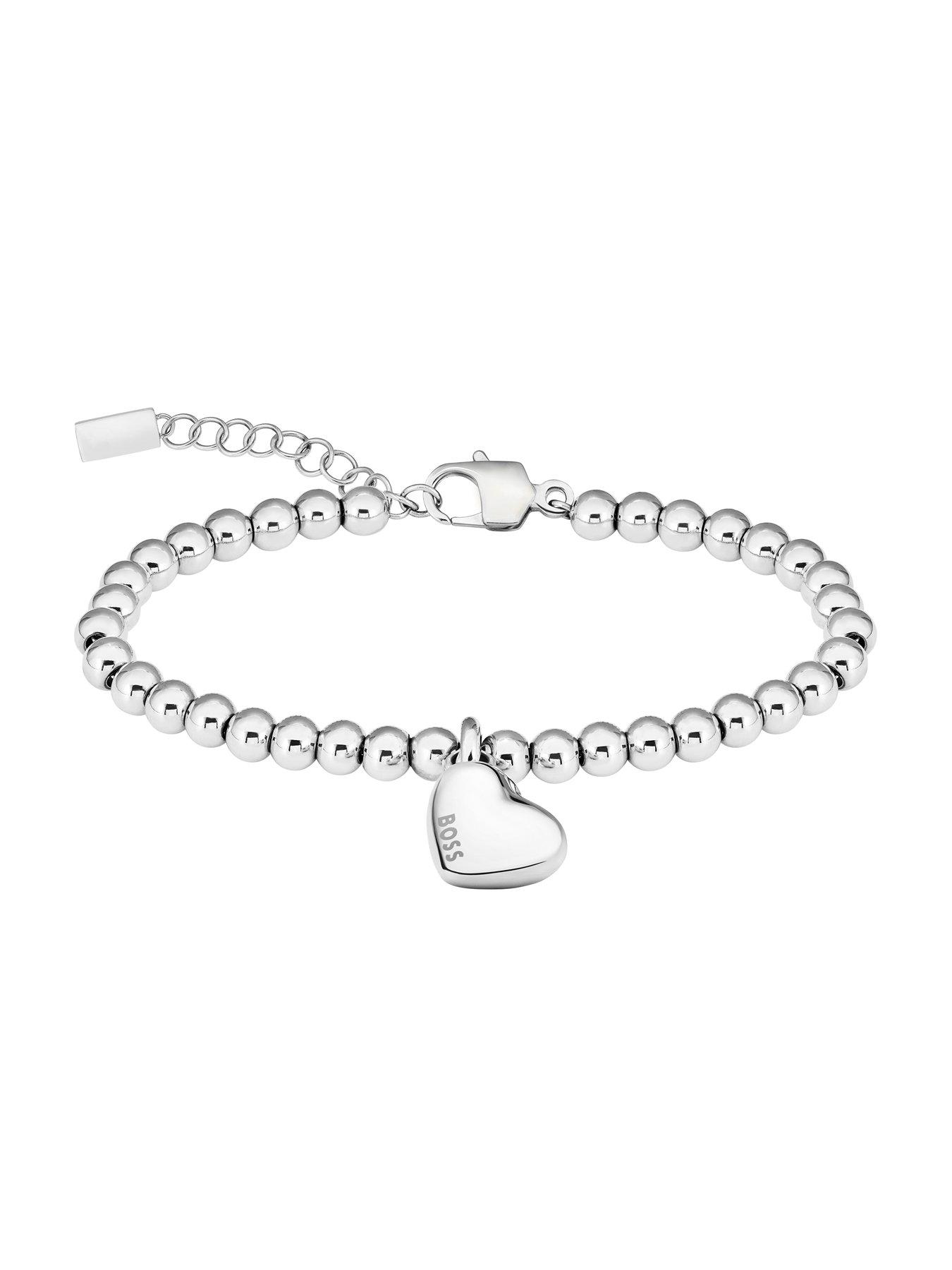 boss-ladies-honey-heart-stainless-steel-beaded-braceletstillFront