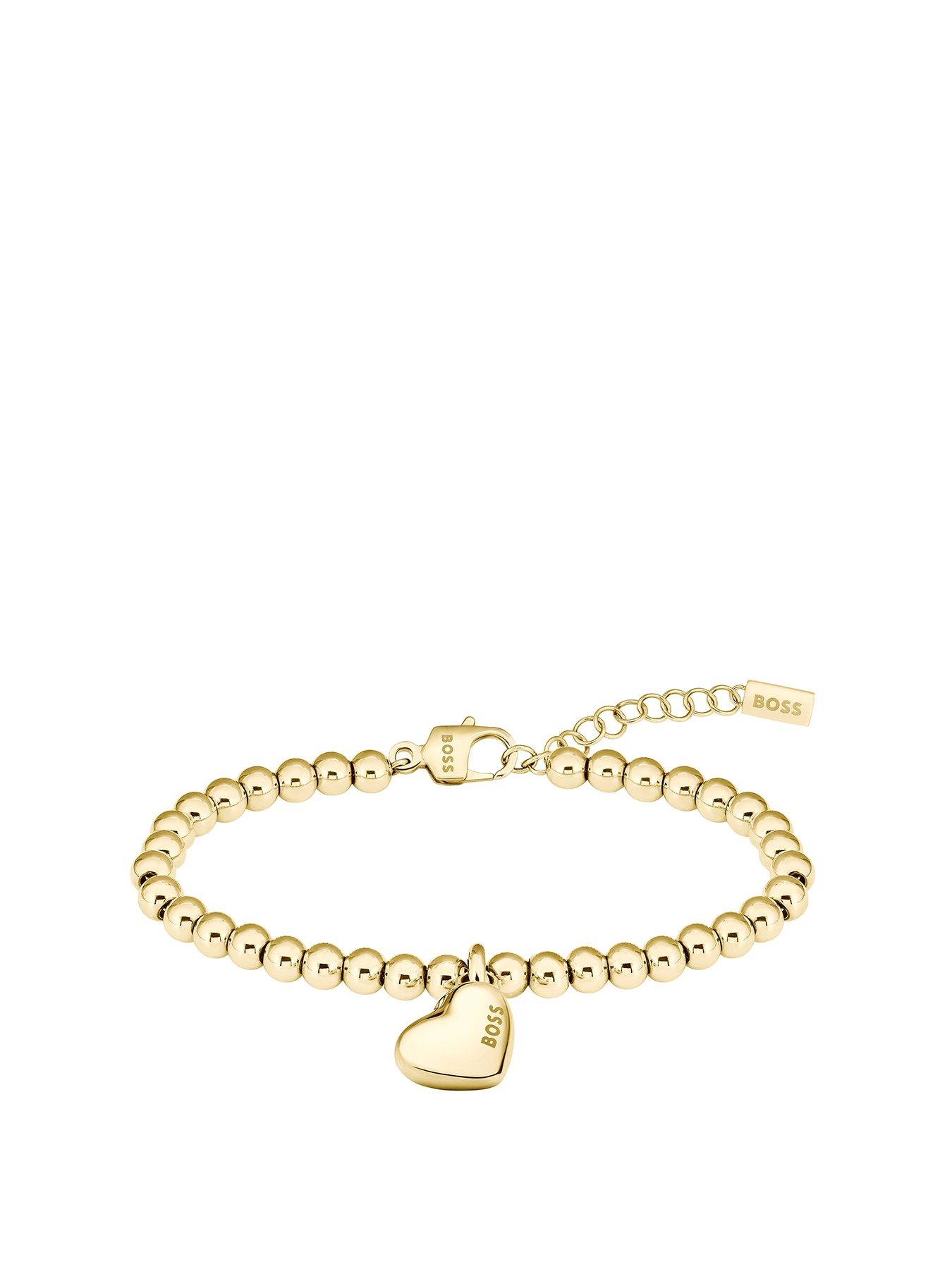 boss-ladies-honey-heart-yellow-gold-ip-beaded-bracelet