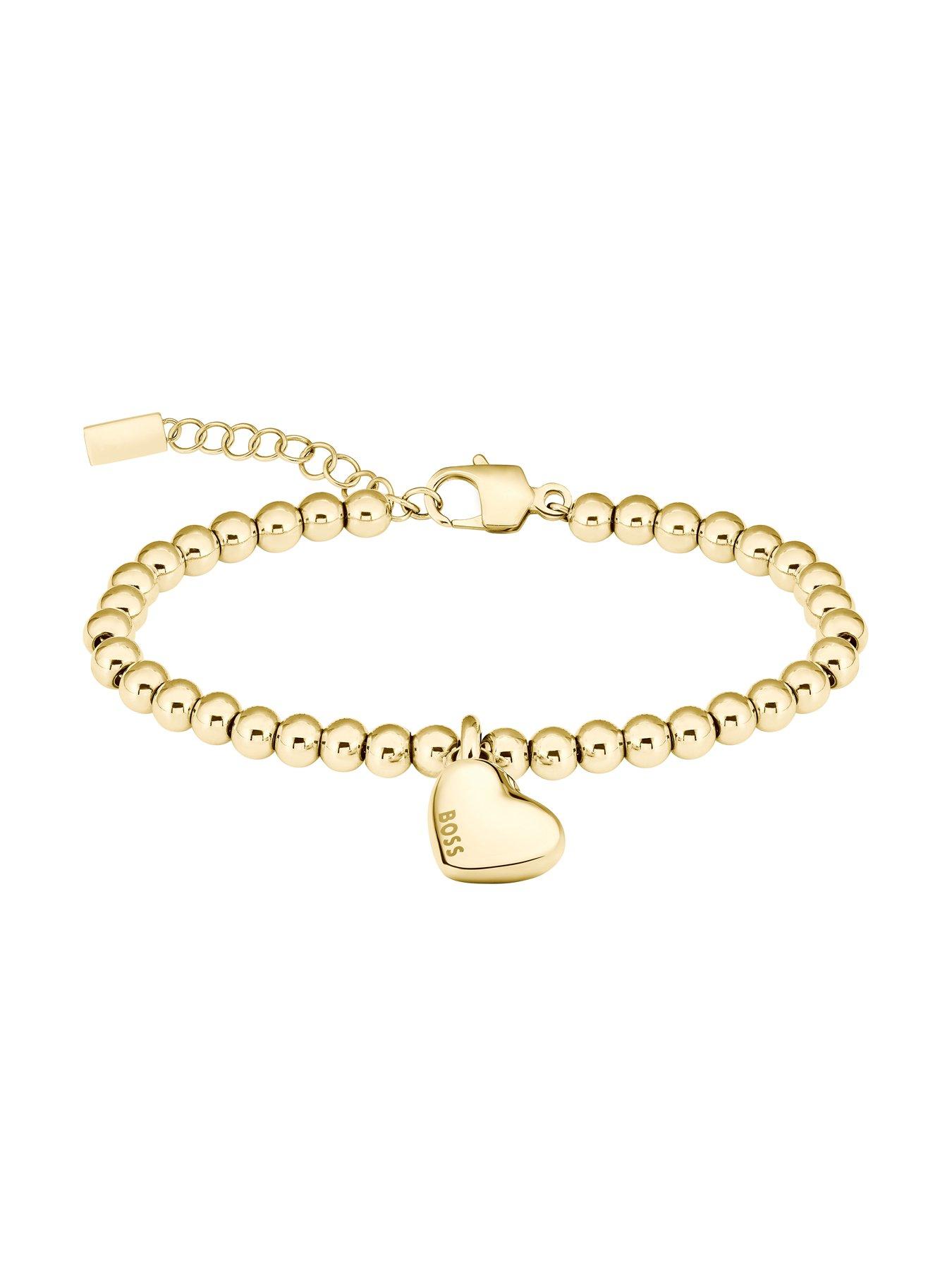 boss-ladies-honey-heart-yellow-gold-ip-beaded-braceletstillFront