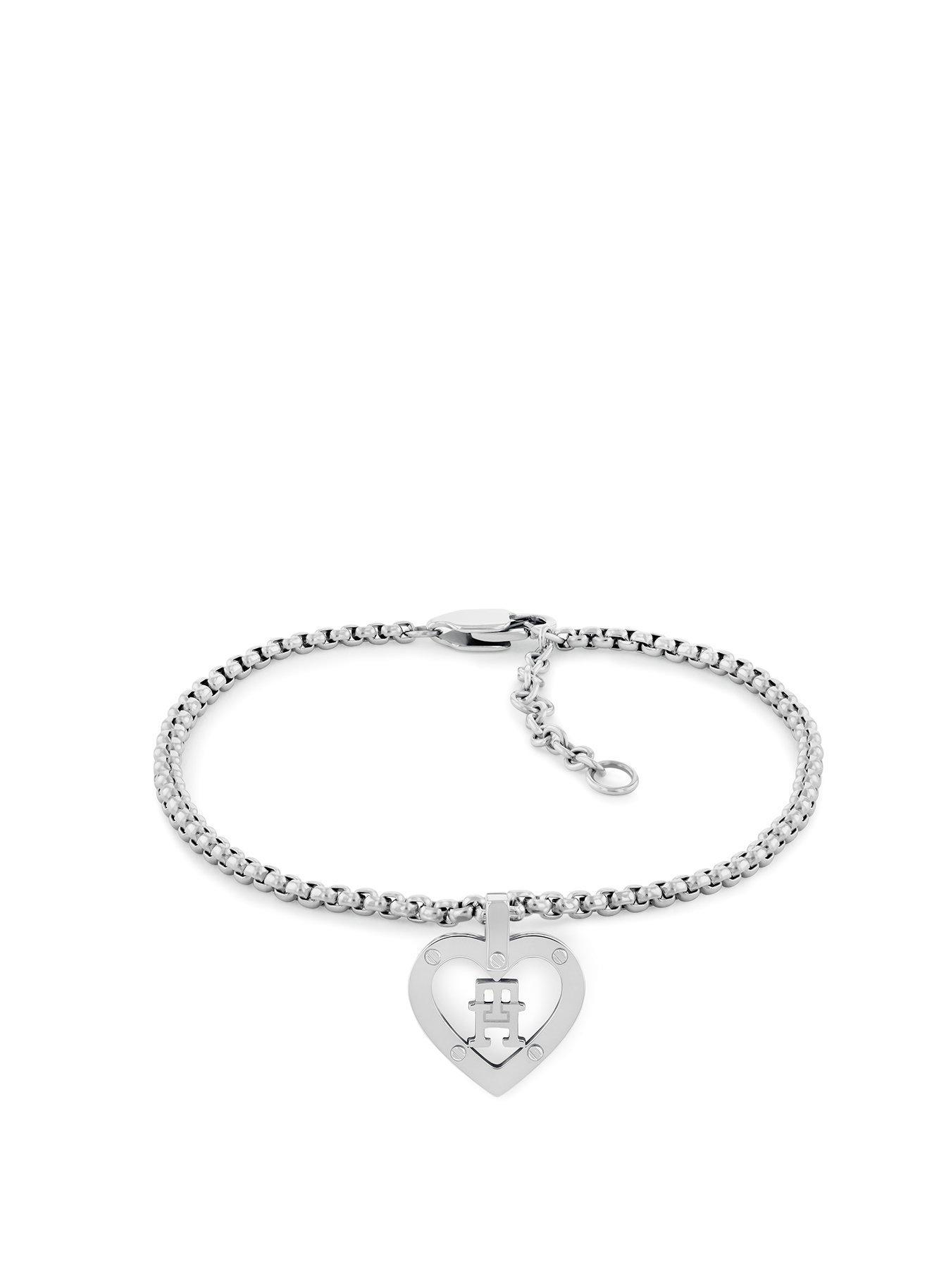 tommy-hilfiger-tommy-hilfiger-womens-stainless-steel-bracelet-with-th-monogram-heart-pendant