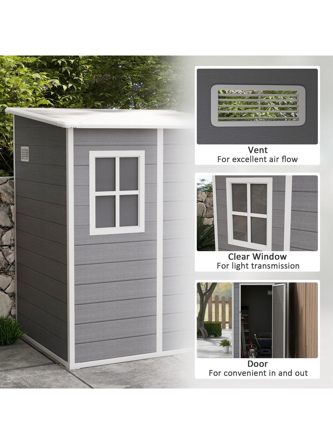 outsunny-4ft-x5ft-lean-to-shed-with-windowdetail