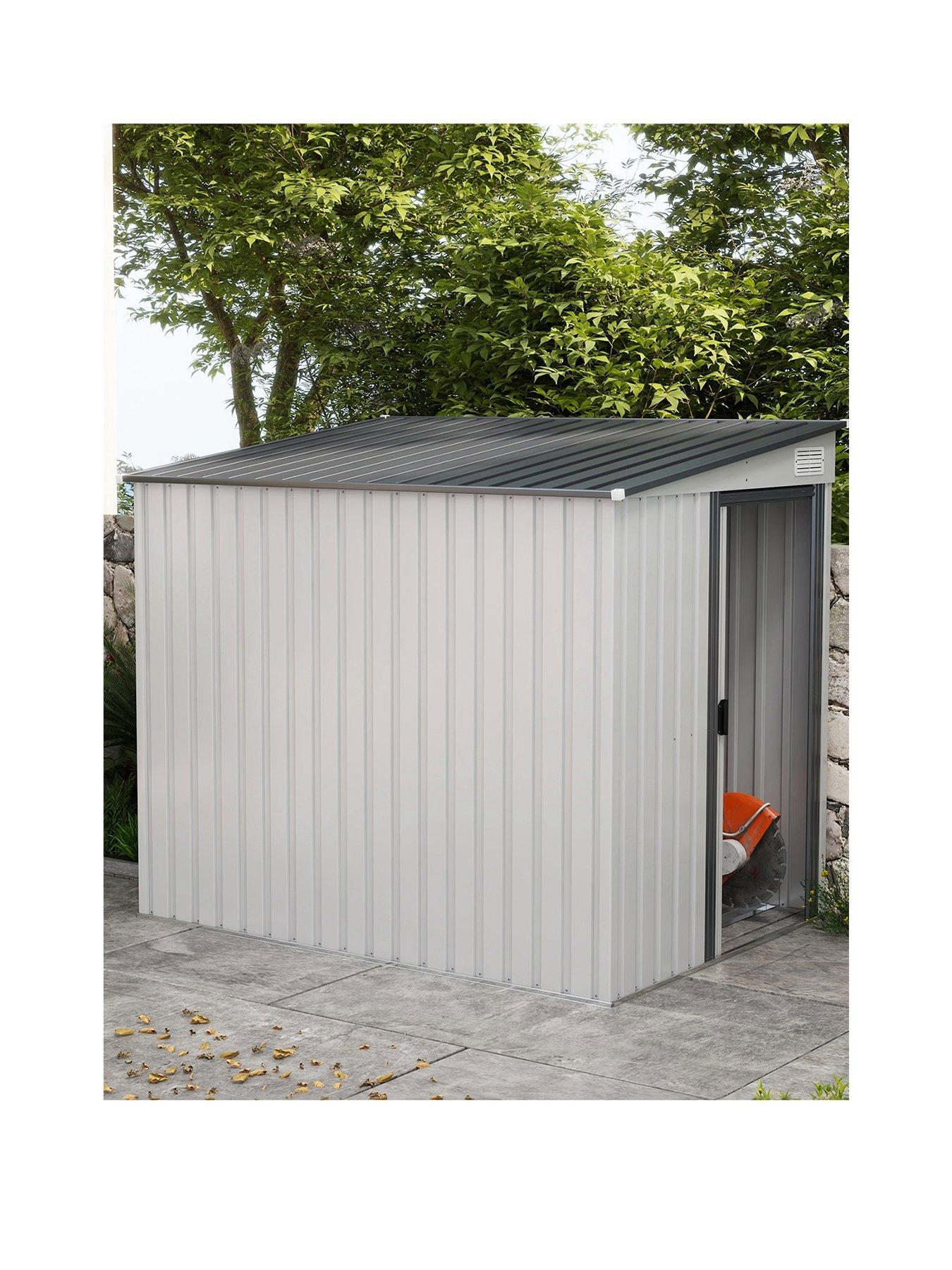 outsunny-7-x-5ft-galvanised-metal-shed-with-sliding-door