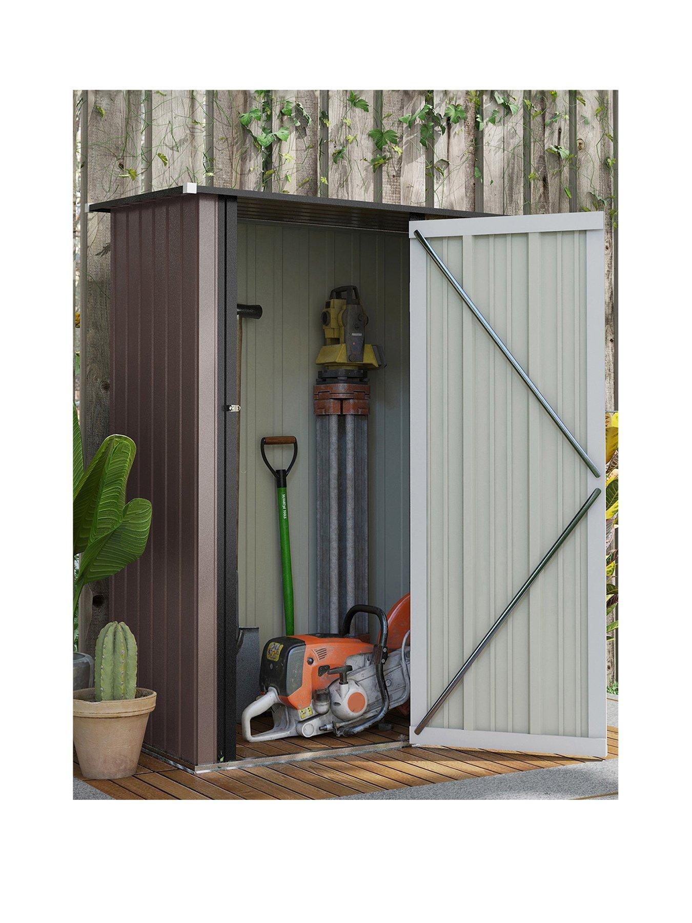 Image 1 of 7 of OutSunny 5ft x 3ft Metal Shed, with Sloped Roof