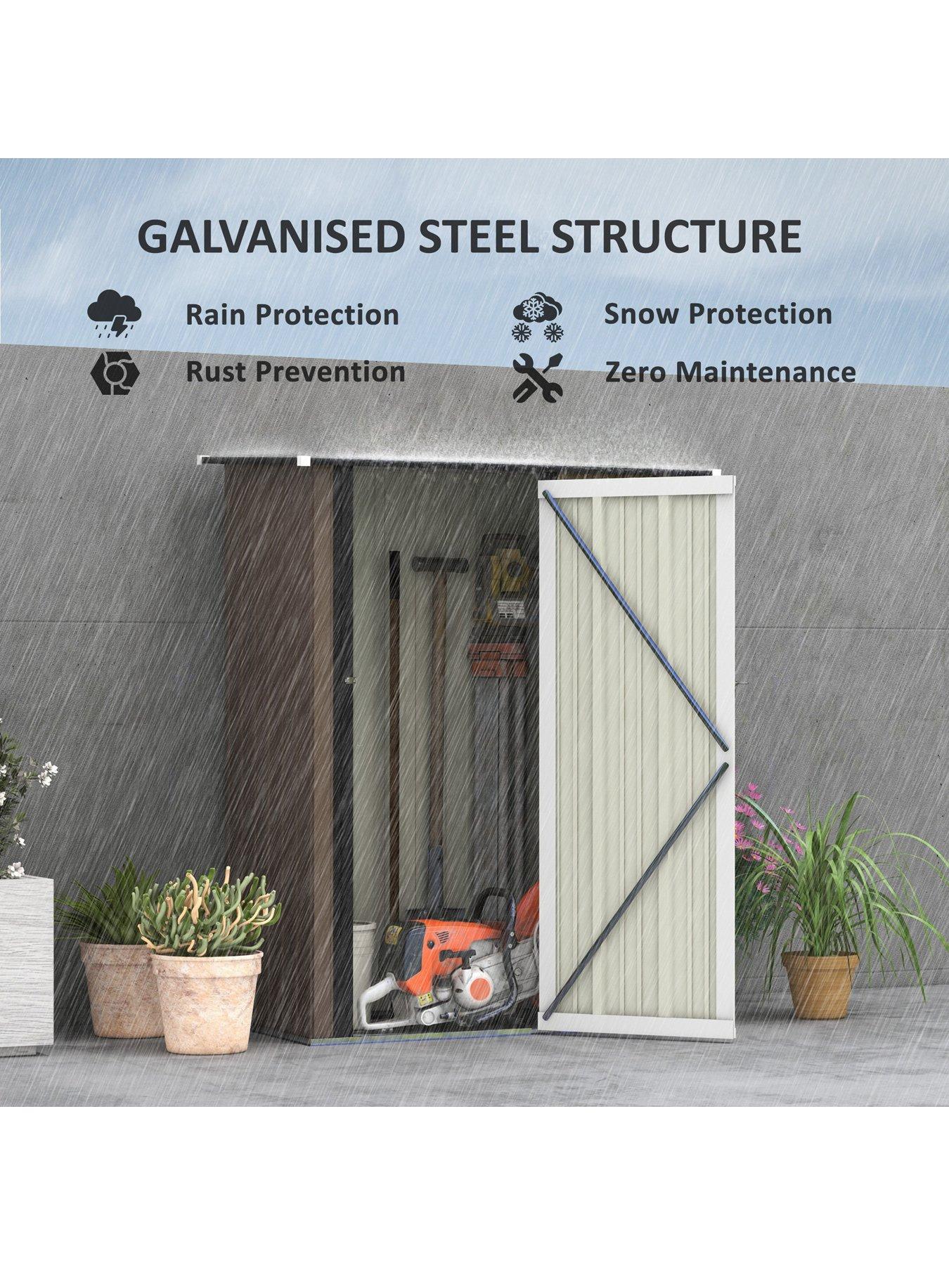 Image 4 of 7 of OutSunny 5ft x 3ft Metal Shed, with Sloped Roof