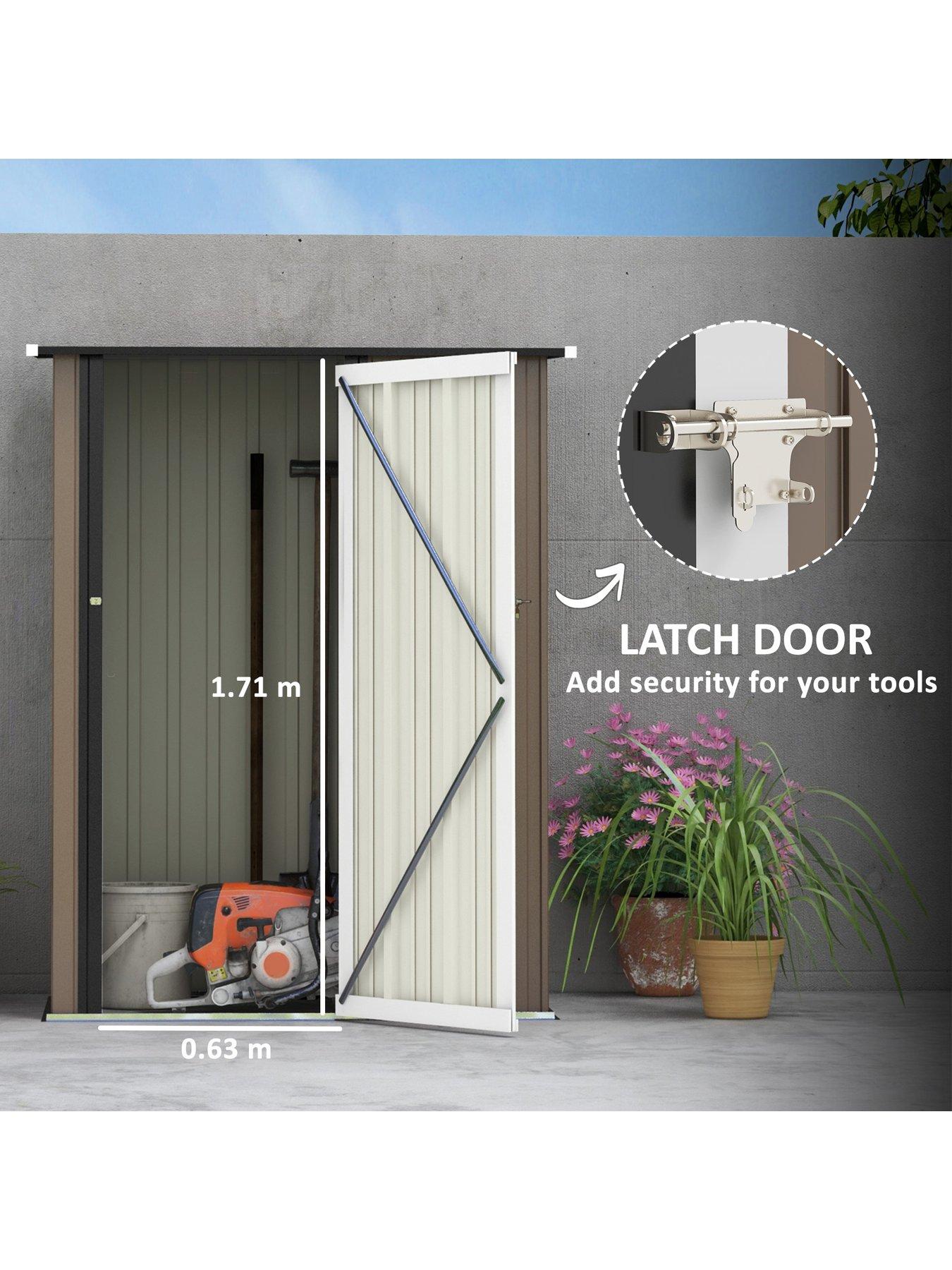 Image 5 of 7 of OutSunny 5ft x 3ft Metal Shed, with Sloped Roof