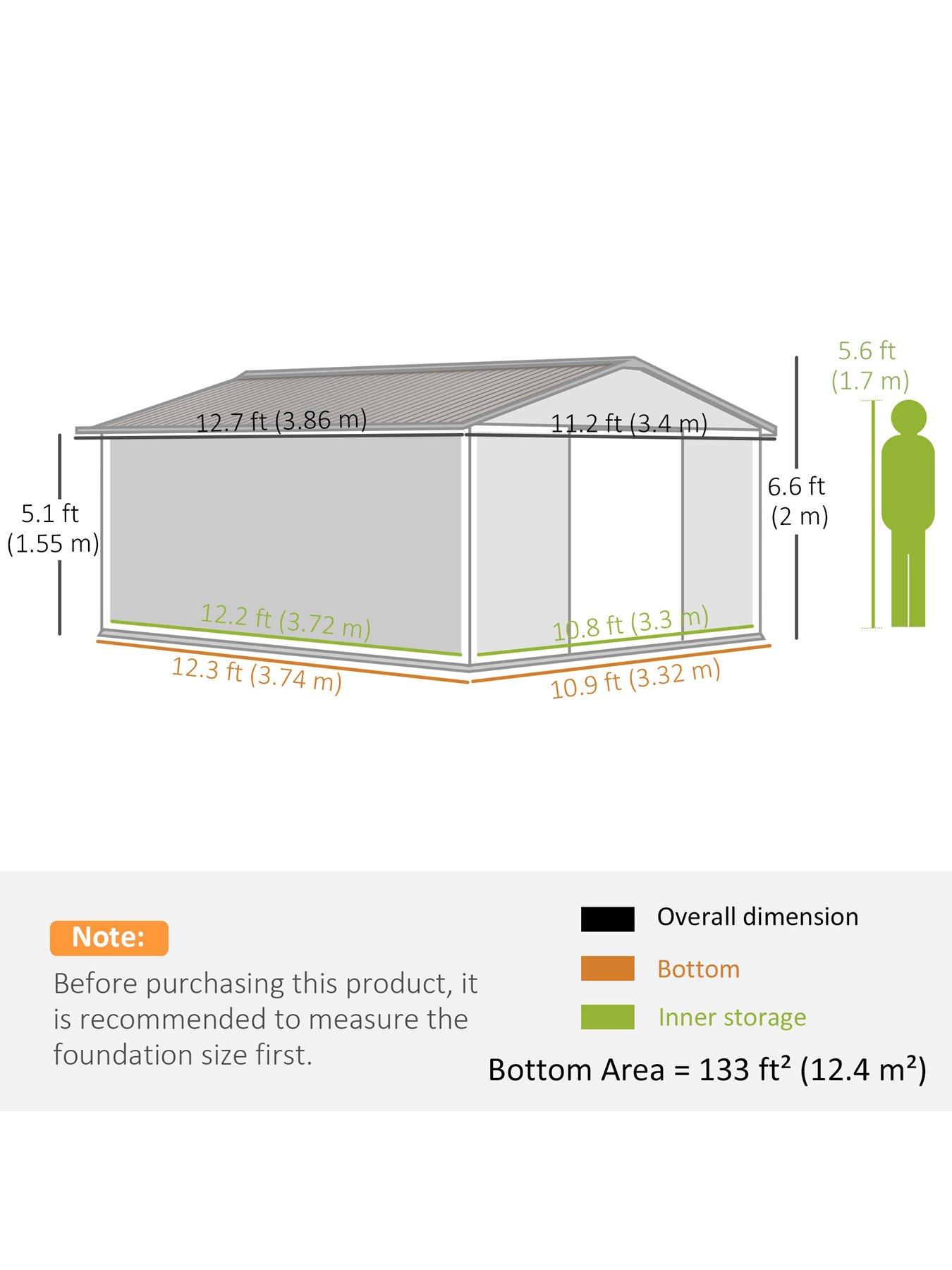 outsunny-125-x-111ft-steel-sliding-door-storage-shed-greenback