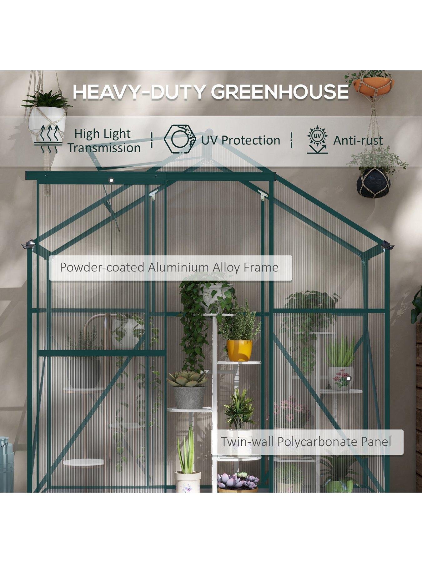 outsunny-6-x-6ft-polycarbonate-greenhouse-large-walk-in-green-house-with-slide-door-and-windowoutfit