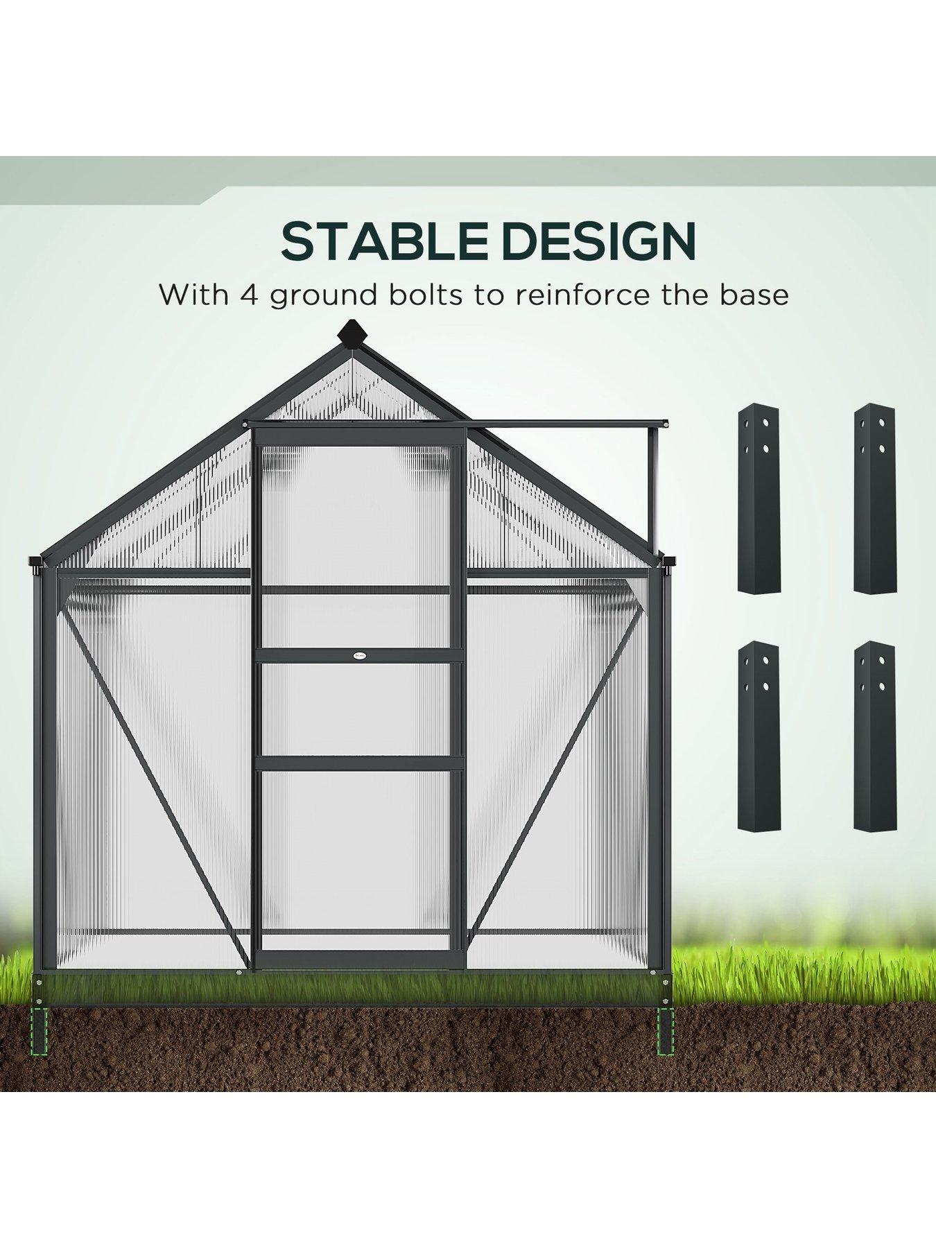 outsunny-6-x-4ft-polycarbonate-greenhouse-with-slide-door-and-windowoutfit