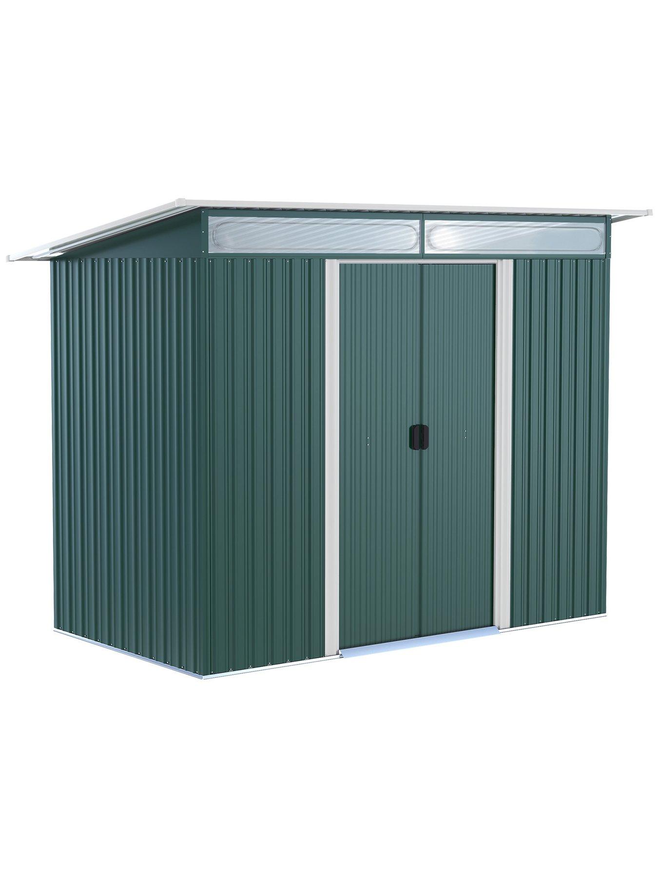 outsunny-85-x-4ft-tilted-roofed-metal-storage-garden-shed-with-lightsky-panelsstillFront