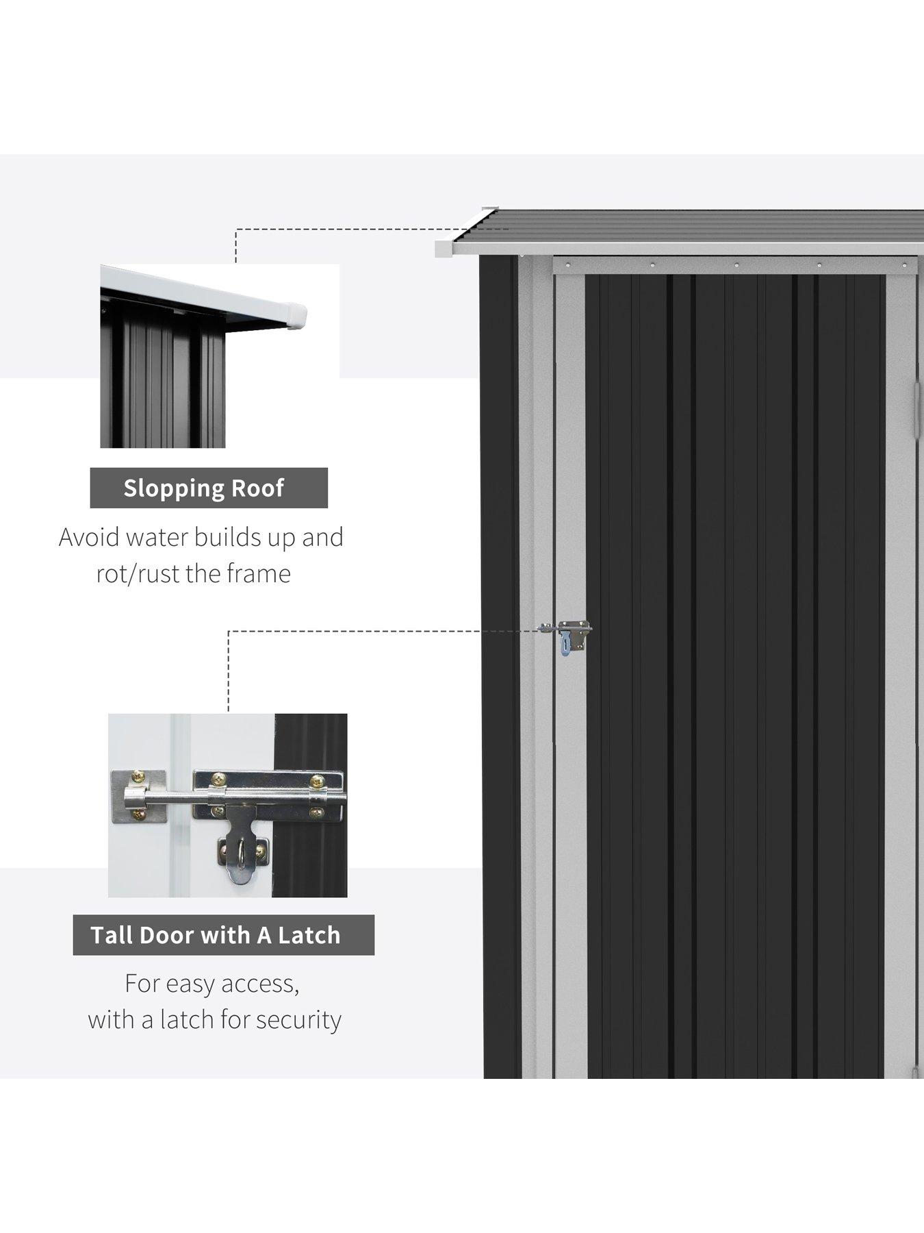 Image 4 of 6 of OutSunny 5 x 3ft Outdoor Storage Shed with Lockable Door
