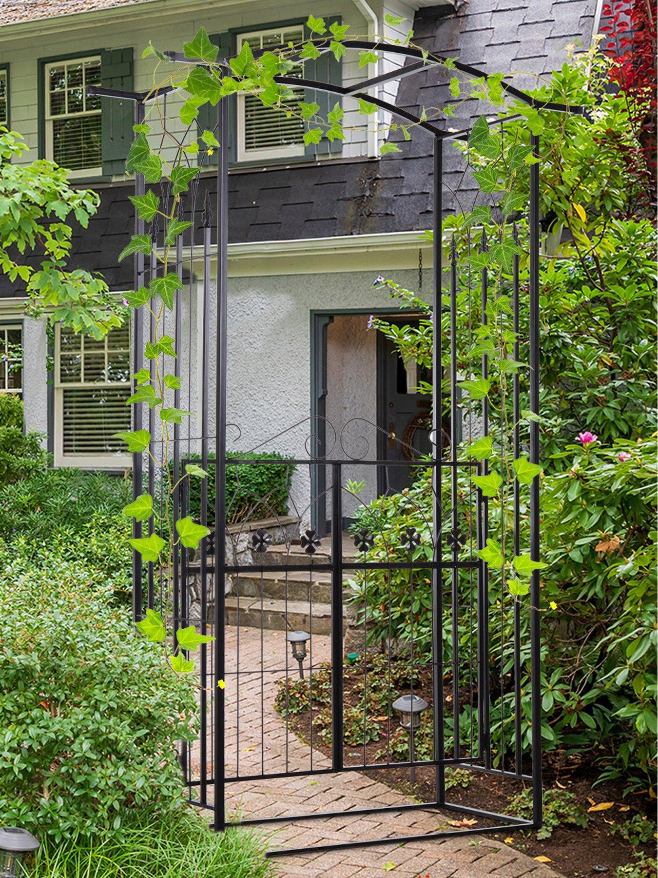 outsunny-garden-arch-with-gatefront