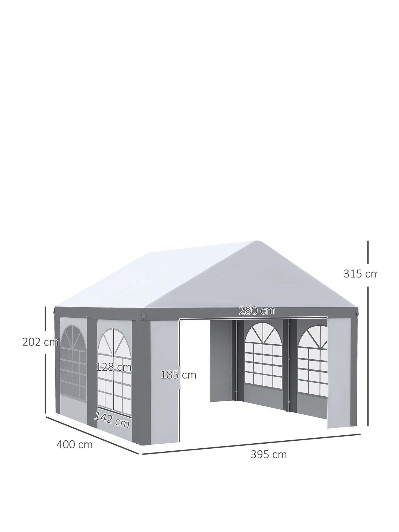 Image 3 of 7 of OutSunny 4 x 4m Party Tent, with Sides, Four Windows and Double Doors