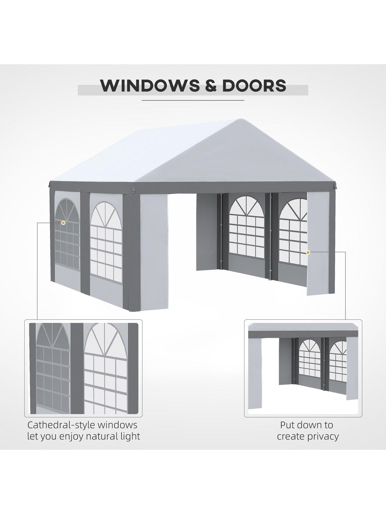 outsunny-4-x-4m-party-tent-with-sides-four-windows-and-double-doorsdetail