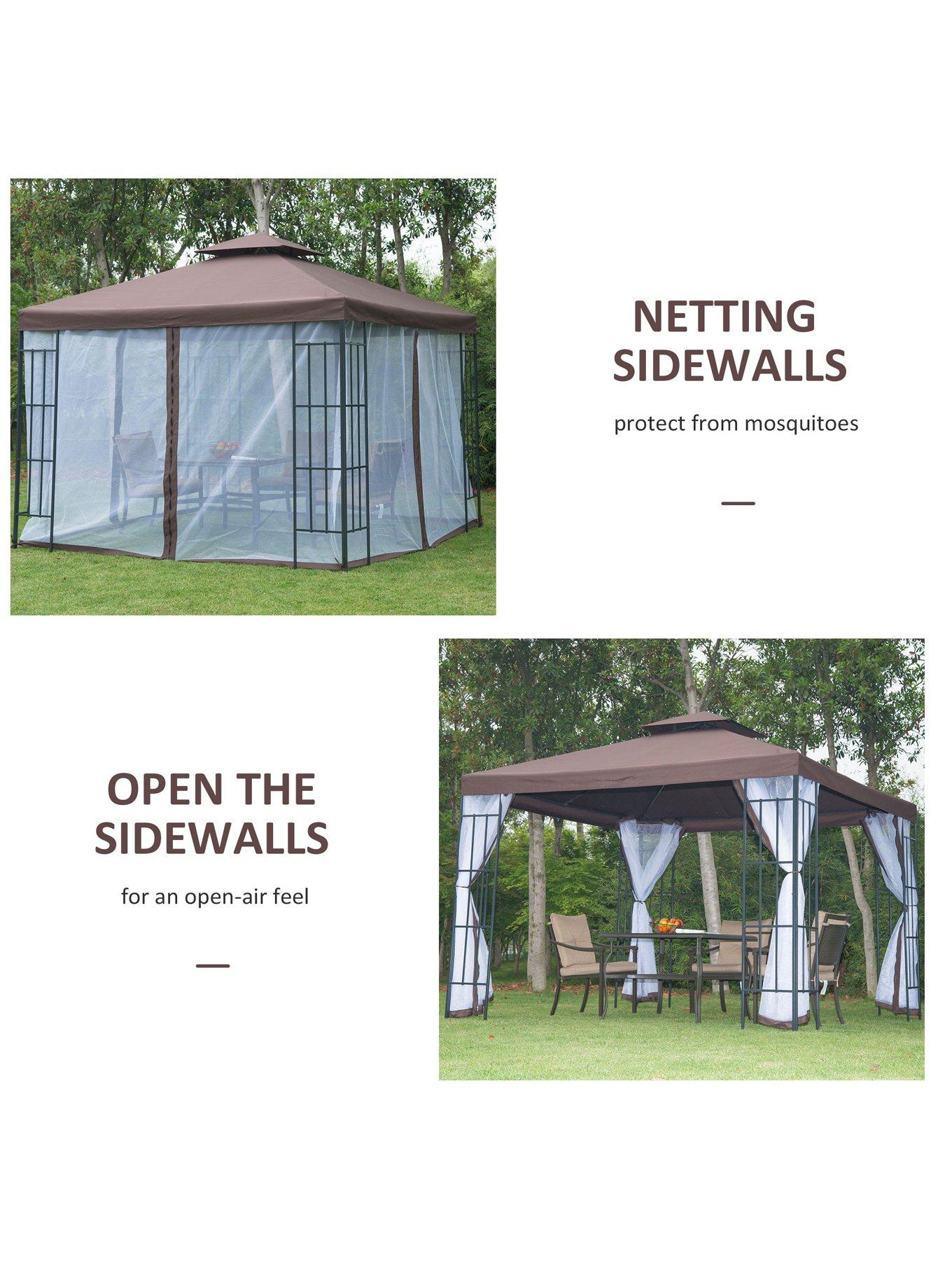 Image 6 of 7 of OutSunny Gazebo 3x3m, with netting curtains