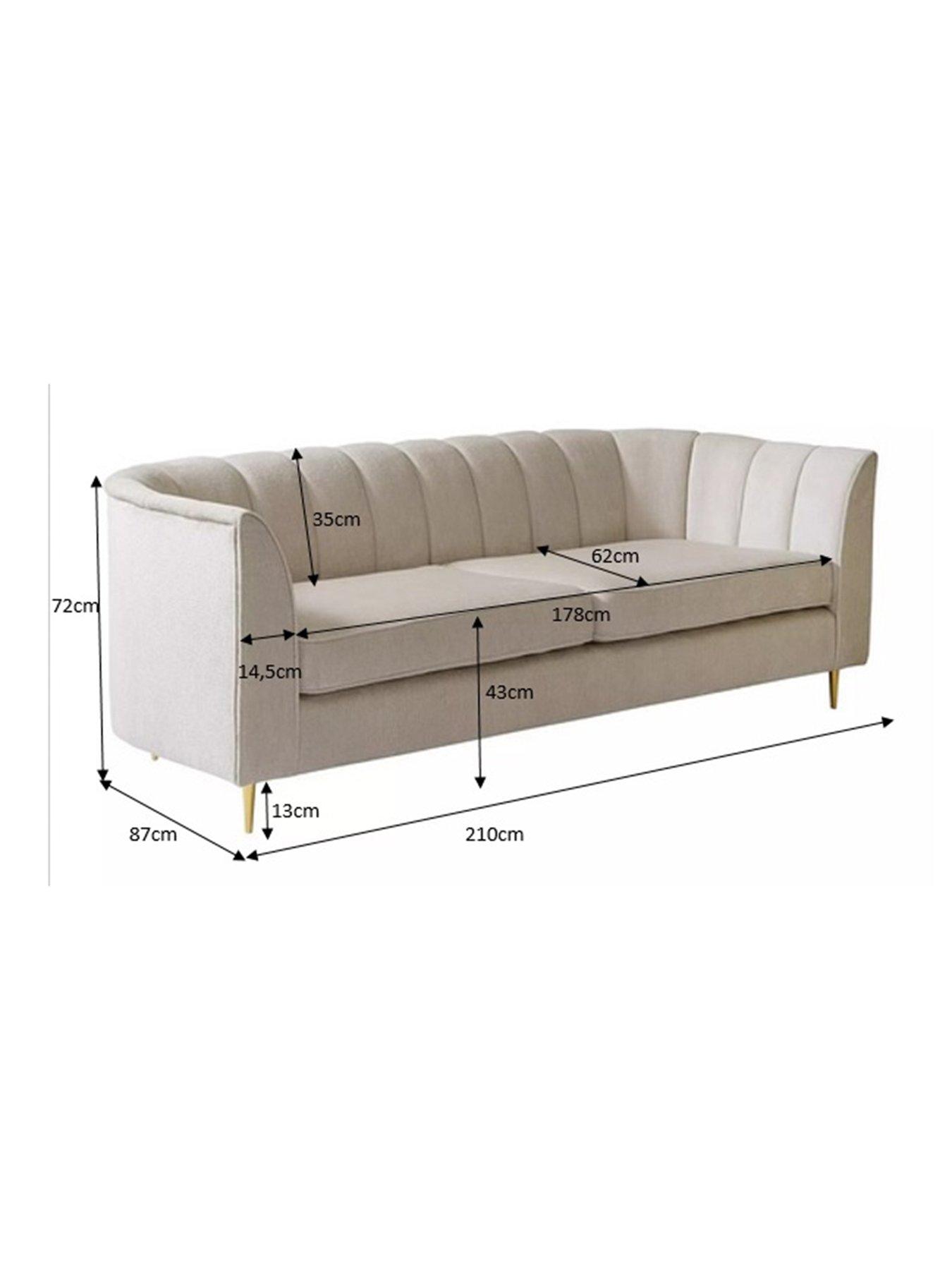 Image 7 of 7 of The Very Collection Guild 3 Seater Fabric Sofa - Grey