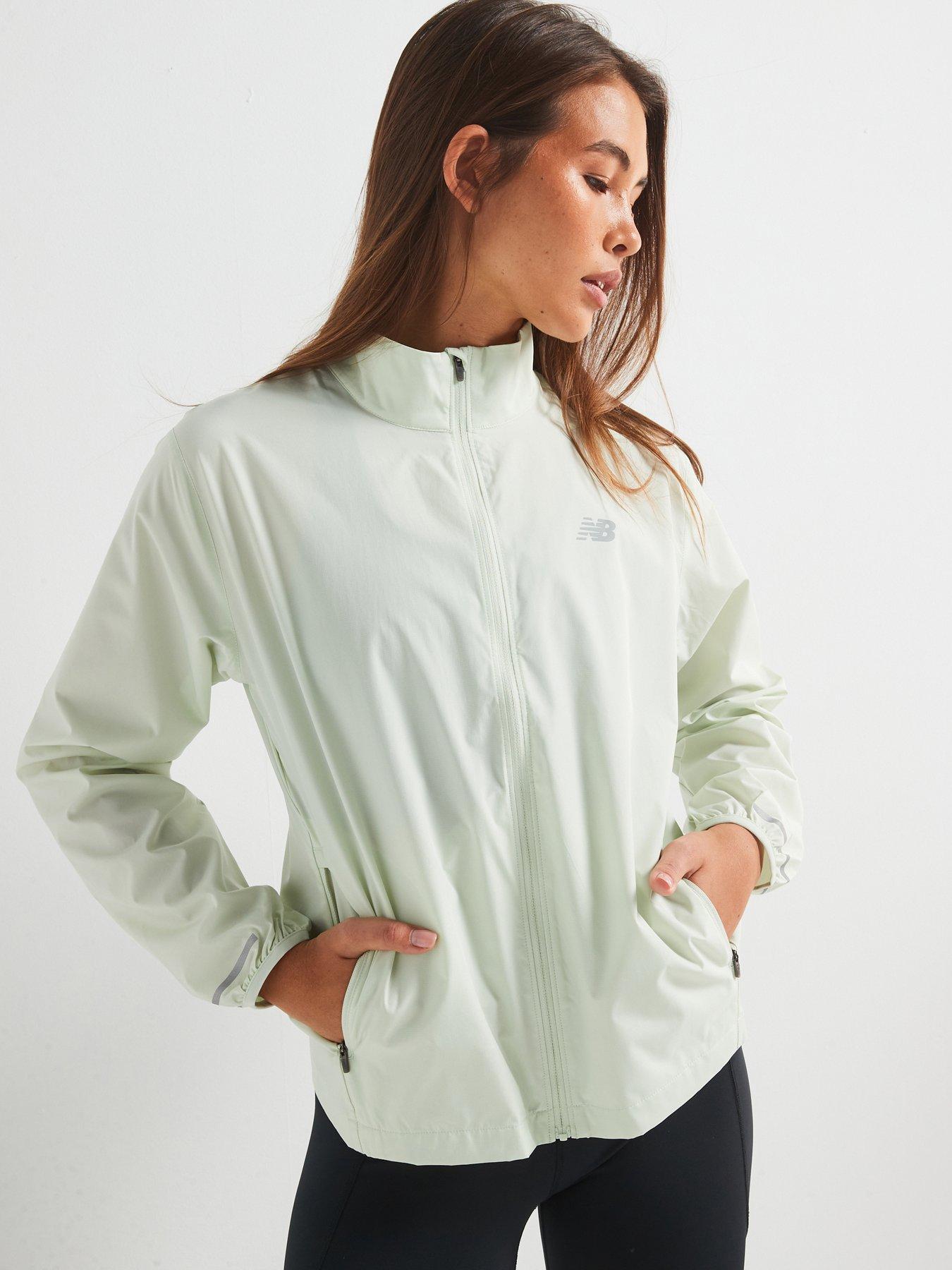 Image 1 of 6 of New Balance Womens Running Sport Essentials Reflective Jacket - Green