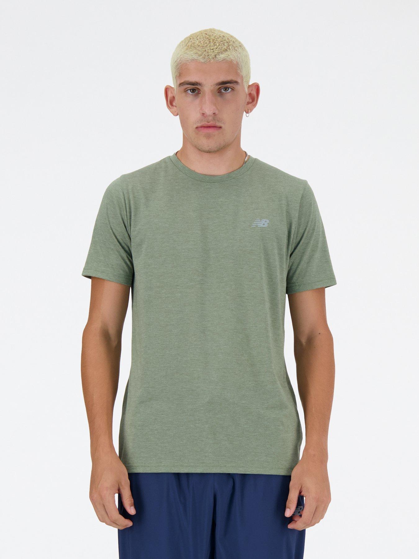 Image of New Balance Men's Running Sport Essentials Heathertech T-Shirt - Khaki