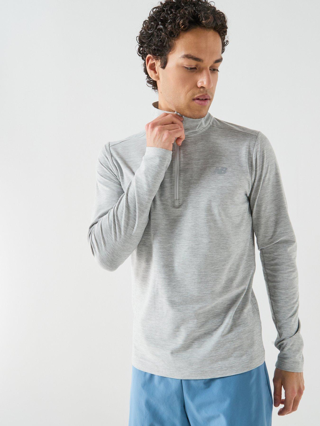 New Balance Men's Running Space Dye 1/4 Zip - Grey