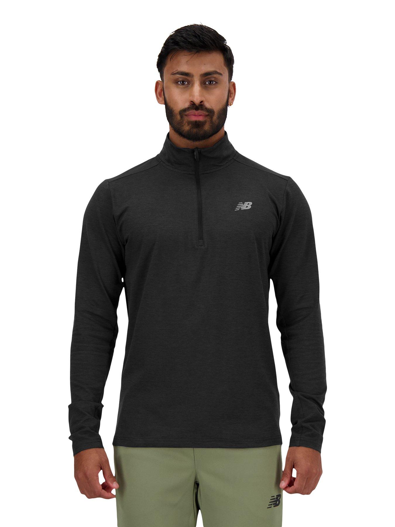 New Balance Men's Running Space Dye 1/4 Zip Top - Black