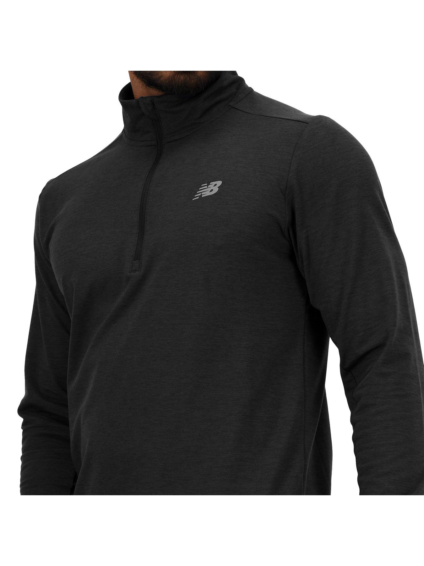 Image 4 of 4 of New Balance Men's Running Space Dye 1/4 Zip Top&nbsp;- Black