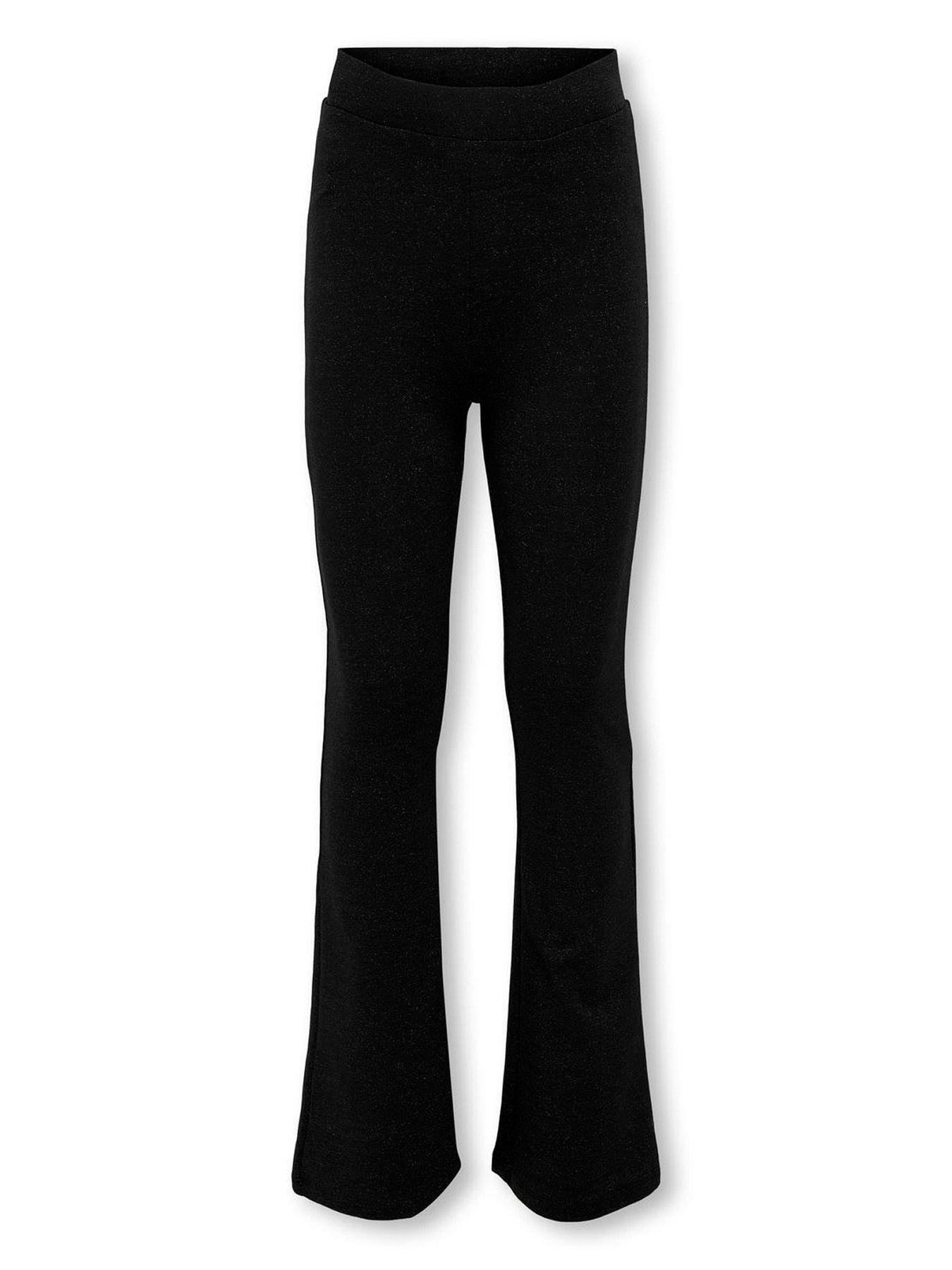 only-kids-girls-glitter-flared-trousers-black