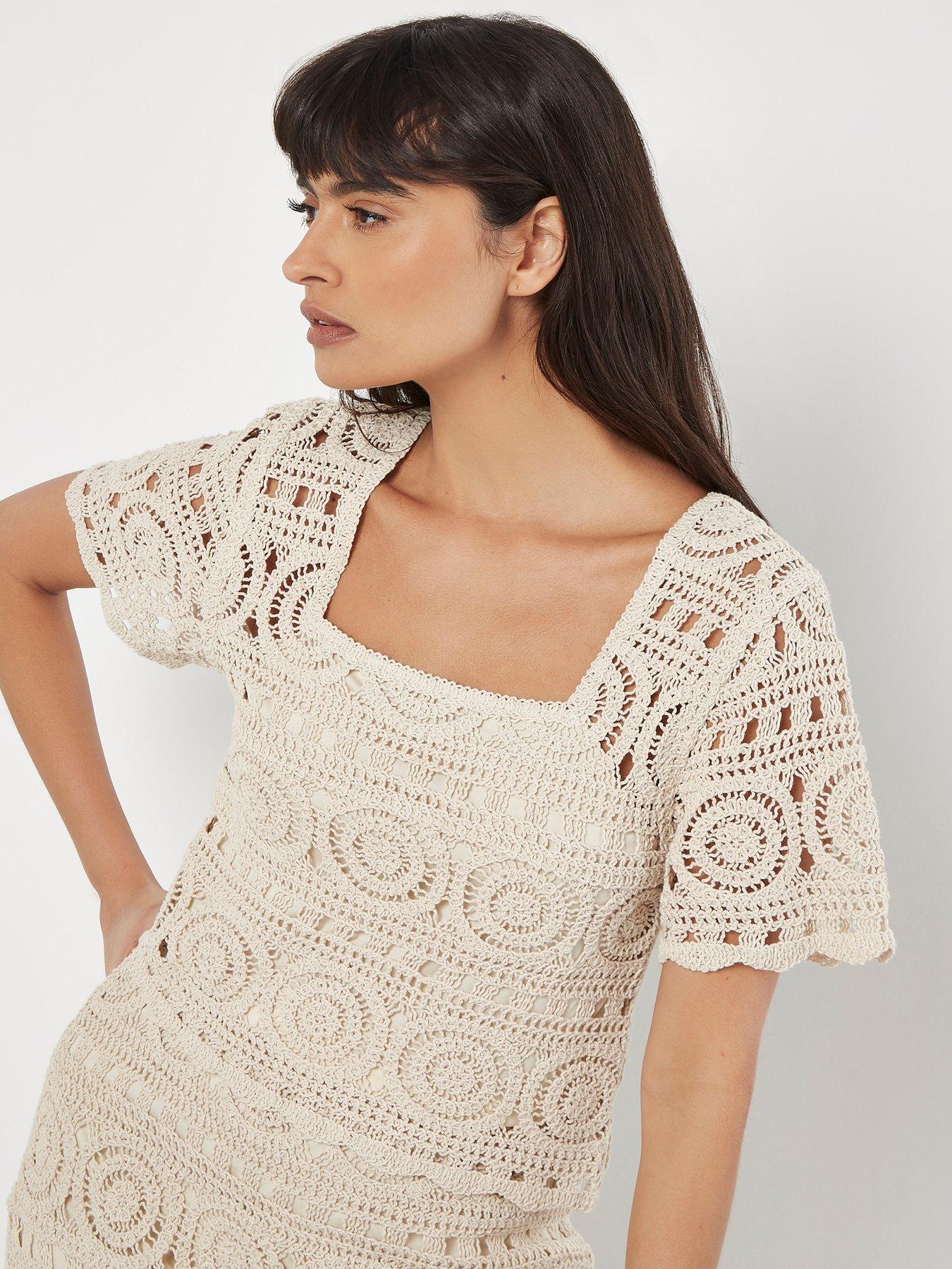 Apricot crochet top online