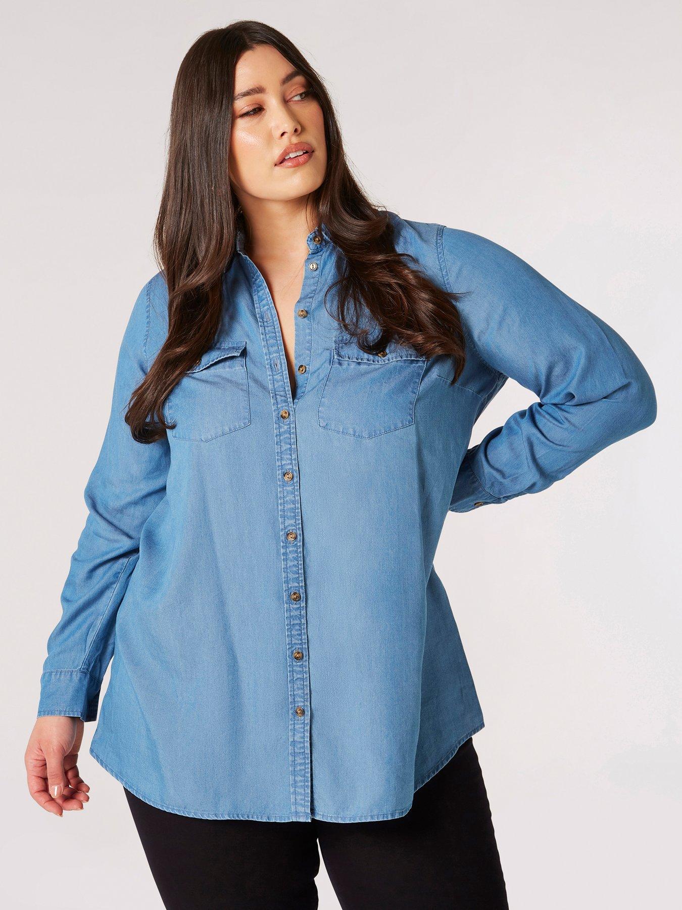 apricot-curve-denimnbspbutton-down-shirt-blue