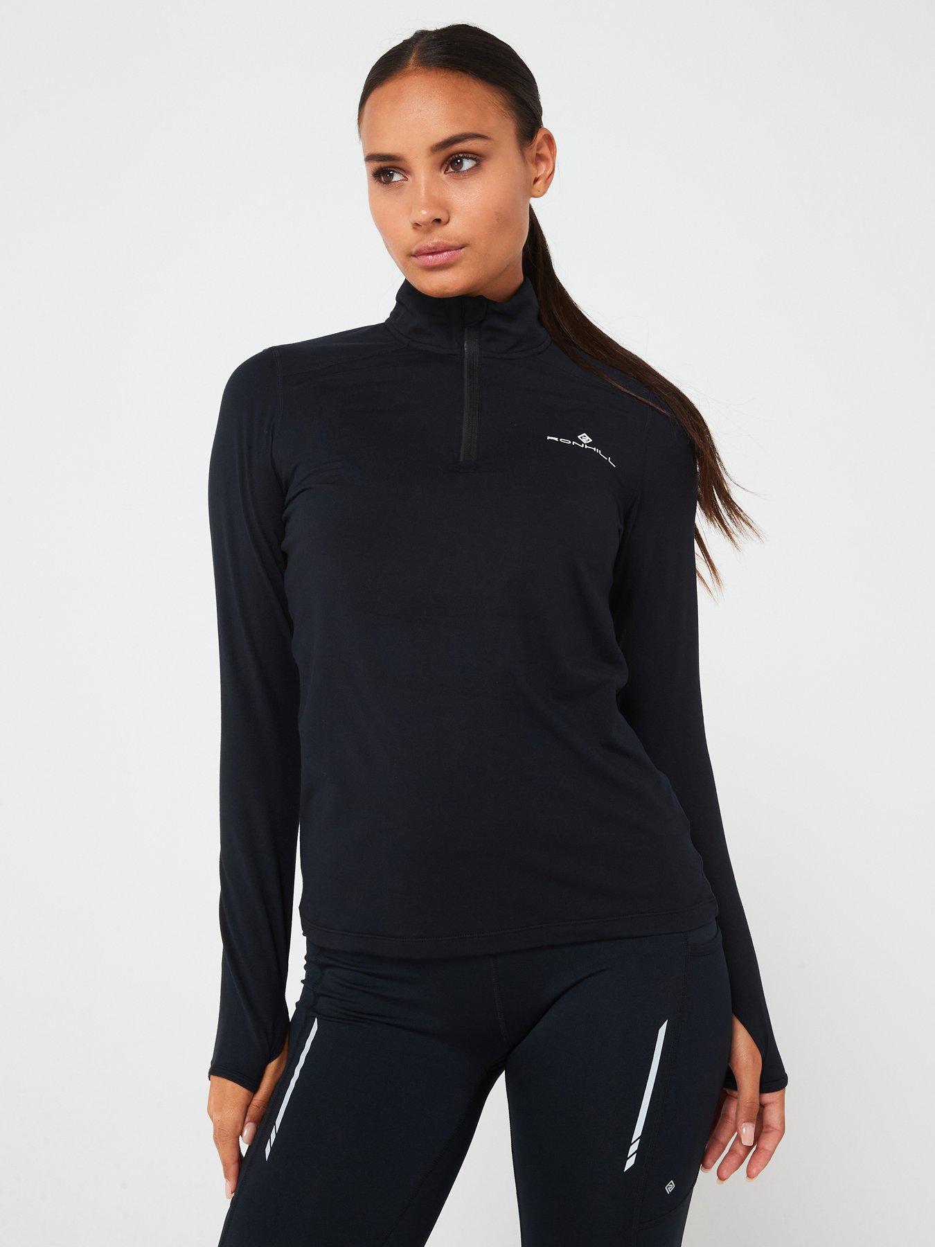 ronhill-womens-core-thermal-half-zip-blackfront