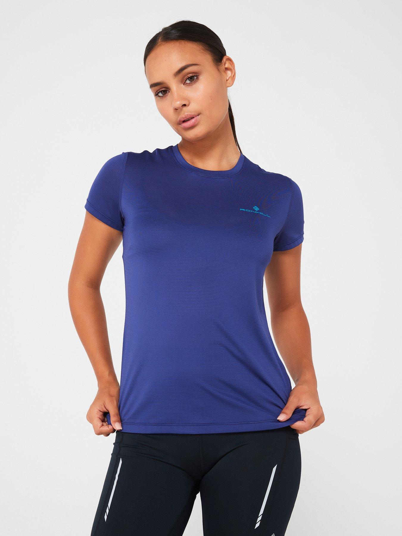 ronhill-womens-tech-running-short-sleeved-tee-blue