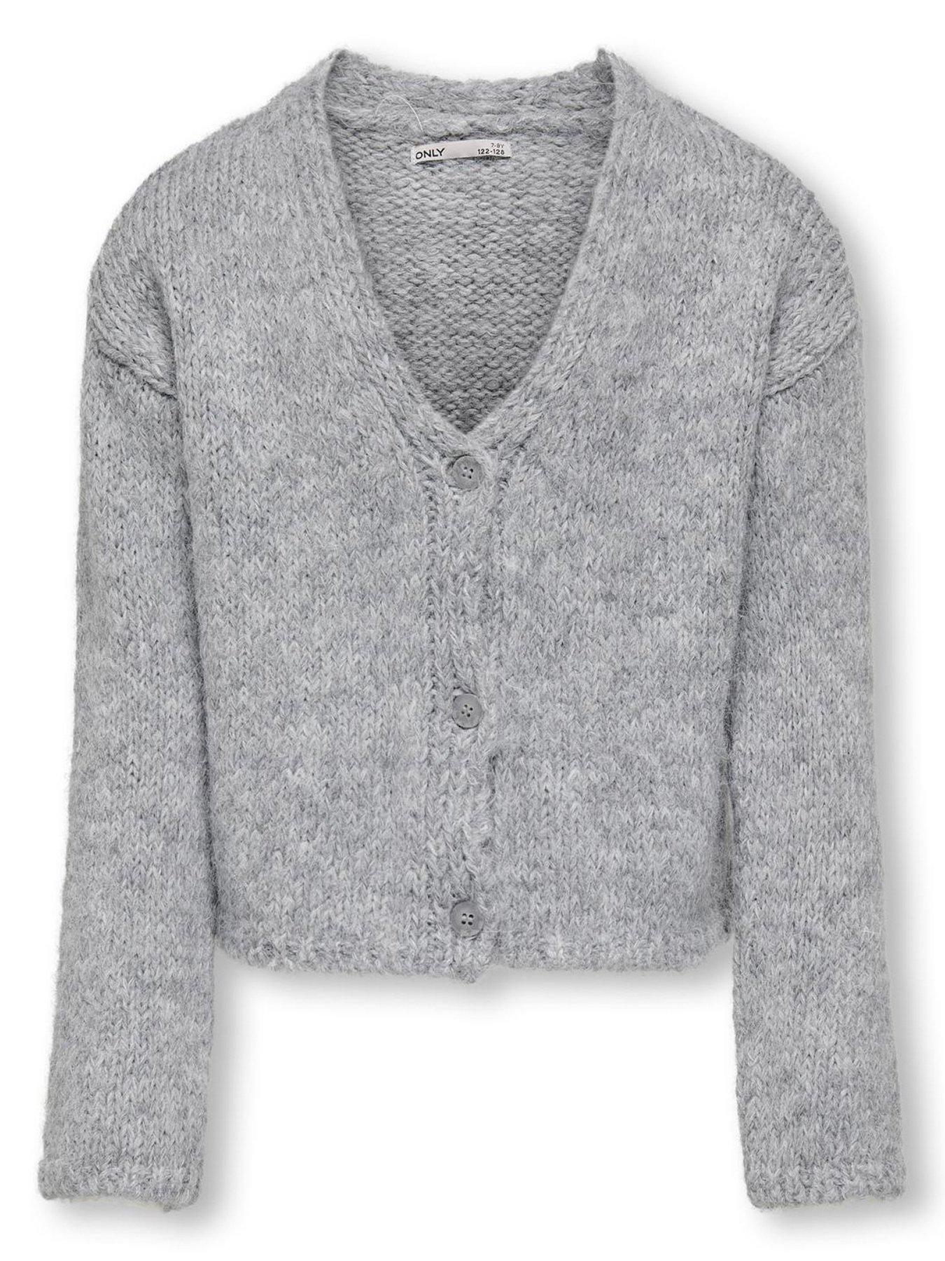 only-kids-girls-v-neck-cardigan-light-grey-melange