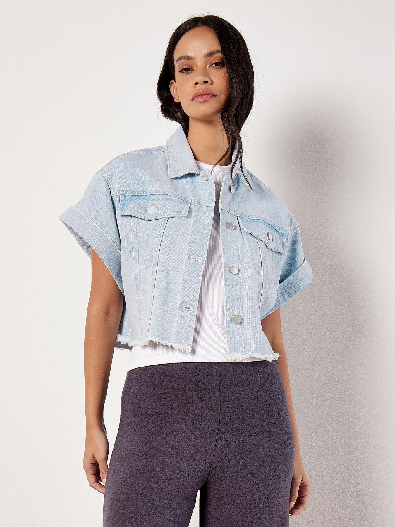 apricot-apricot-turn-up-crop-denim-jacket