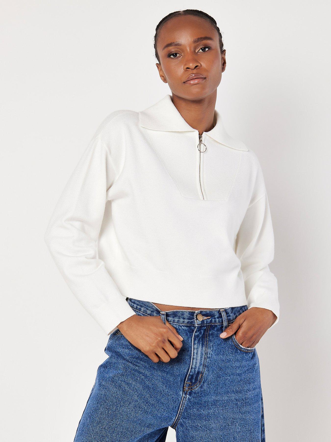 Cropped jumper with zip hotsell