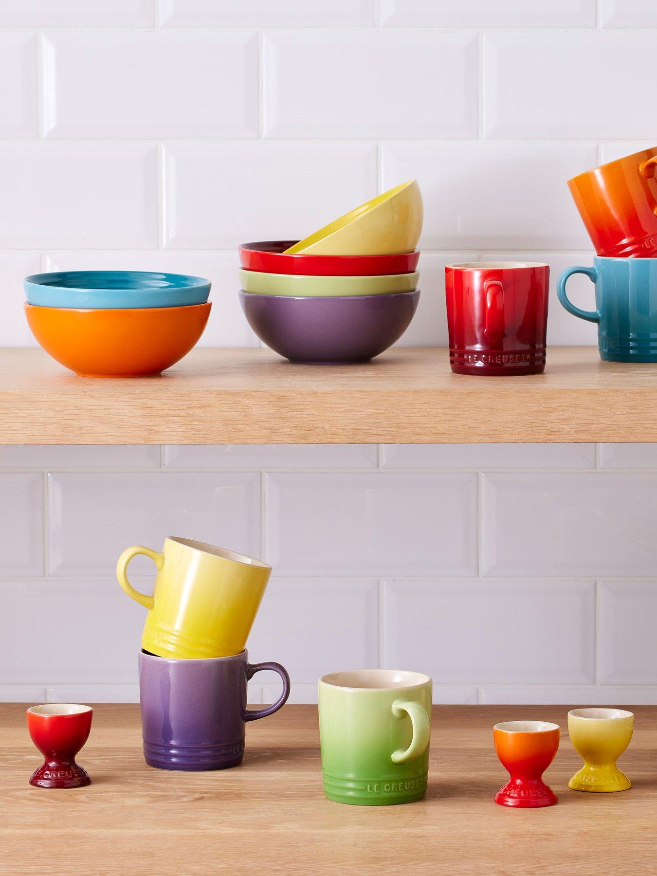 undefined Set of 6 Stoneware Rainbow Cappuccino Mugs