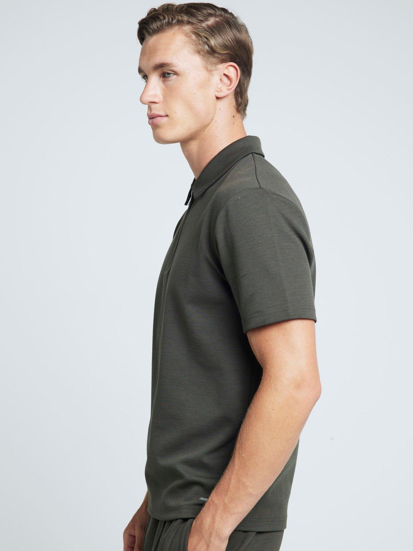 river-island-short-sleeve-slim-fit-tipped-polo-shirt-khakiback