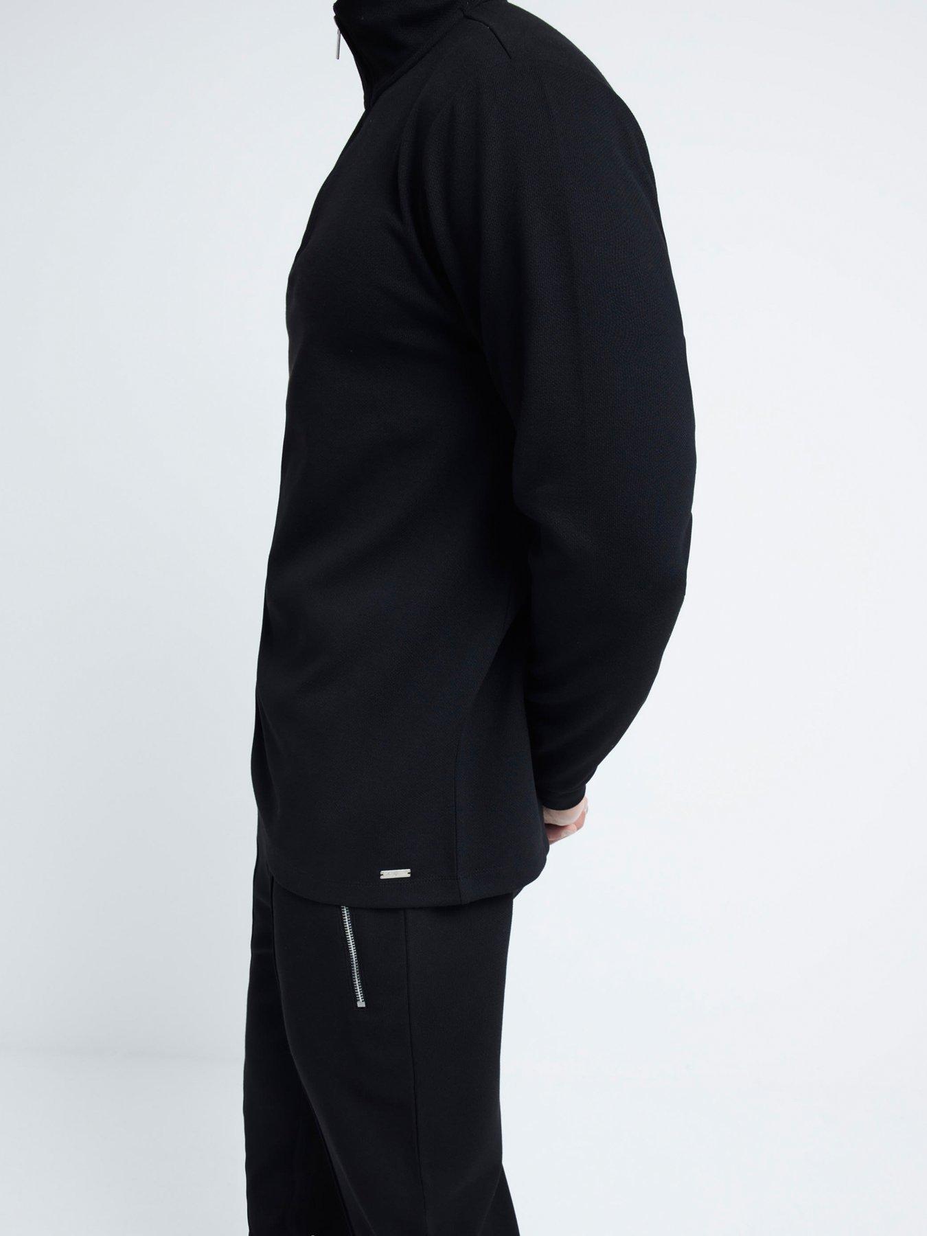 river-island-slim-fit-pique-open-hem-joggers-blackoutfit