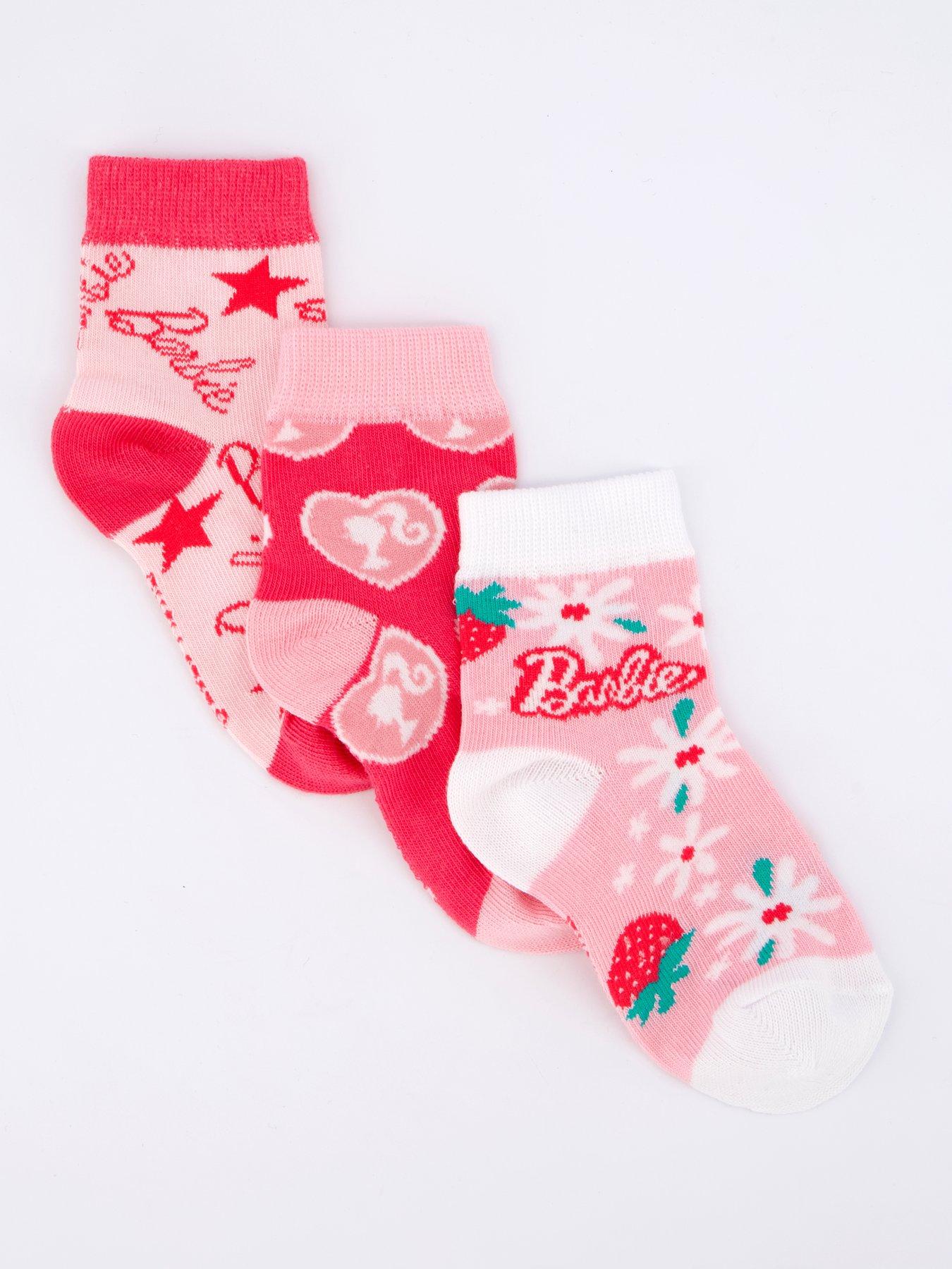 Barbie Barbie 3 Pack Socks - Pink