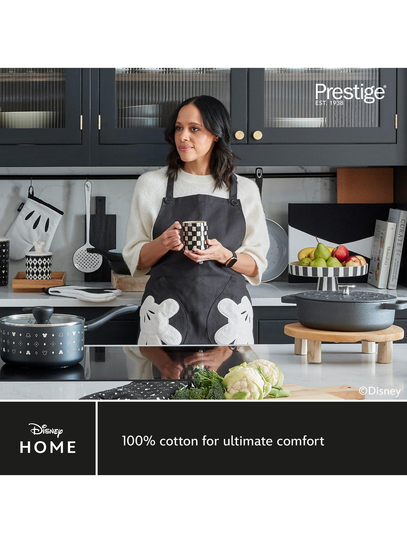 Image of Disney Prestige X Disney Monochrome Textile Set - Apron/2pc Oven Gloves With Silicone/tea Towel Set, 5 Piece Set