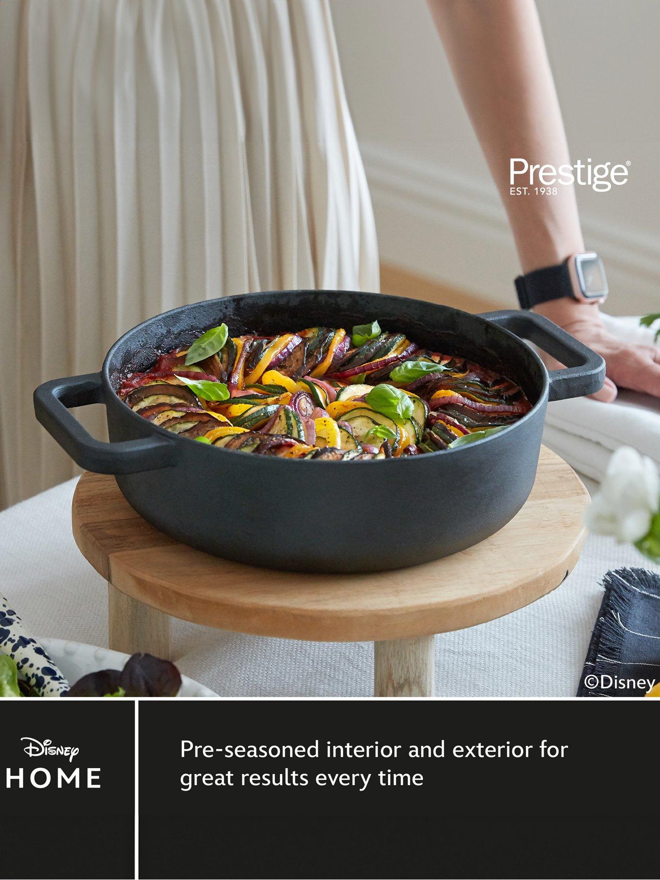 Disney Prestige X Disney Monochrome Pre-seasoned Cast Iron Shallow Casserole Dish - 24cm