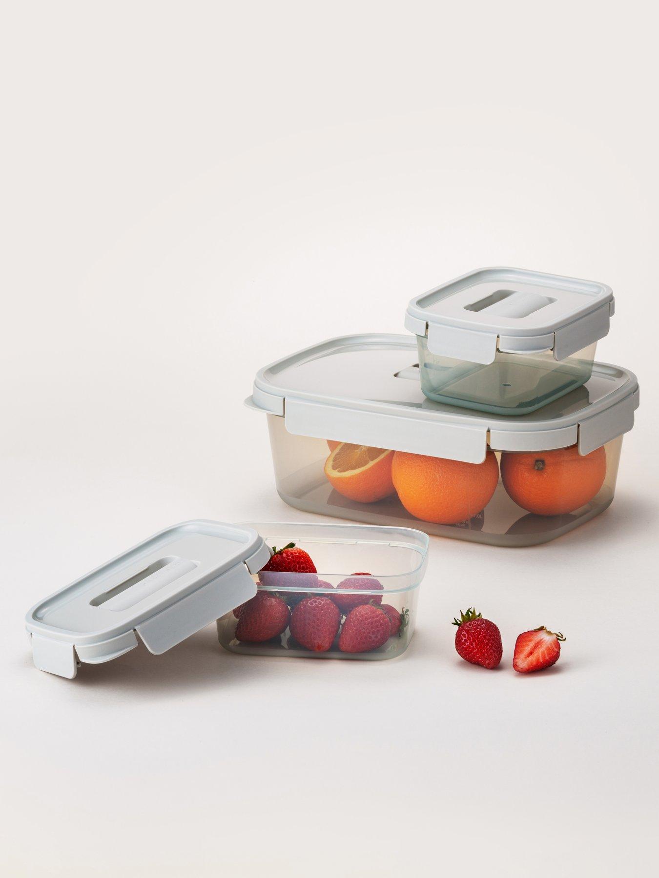 Image of Lock and Lock Locknlock Nestnlock 3pc Set - 500ml / 920ml / 1.6l - With Interlocking Lids For Easy Stacking