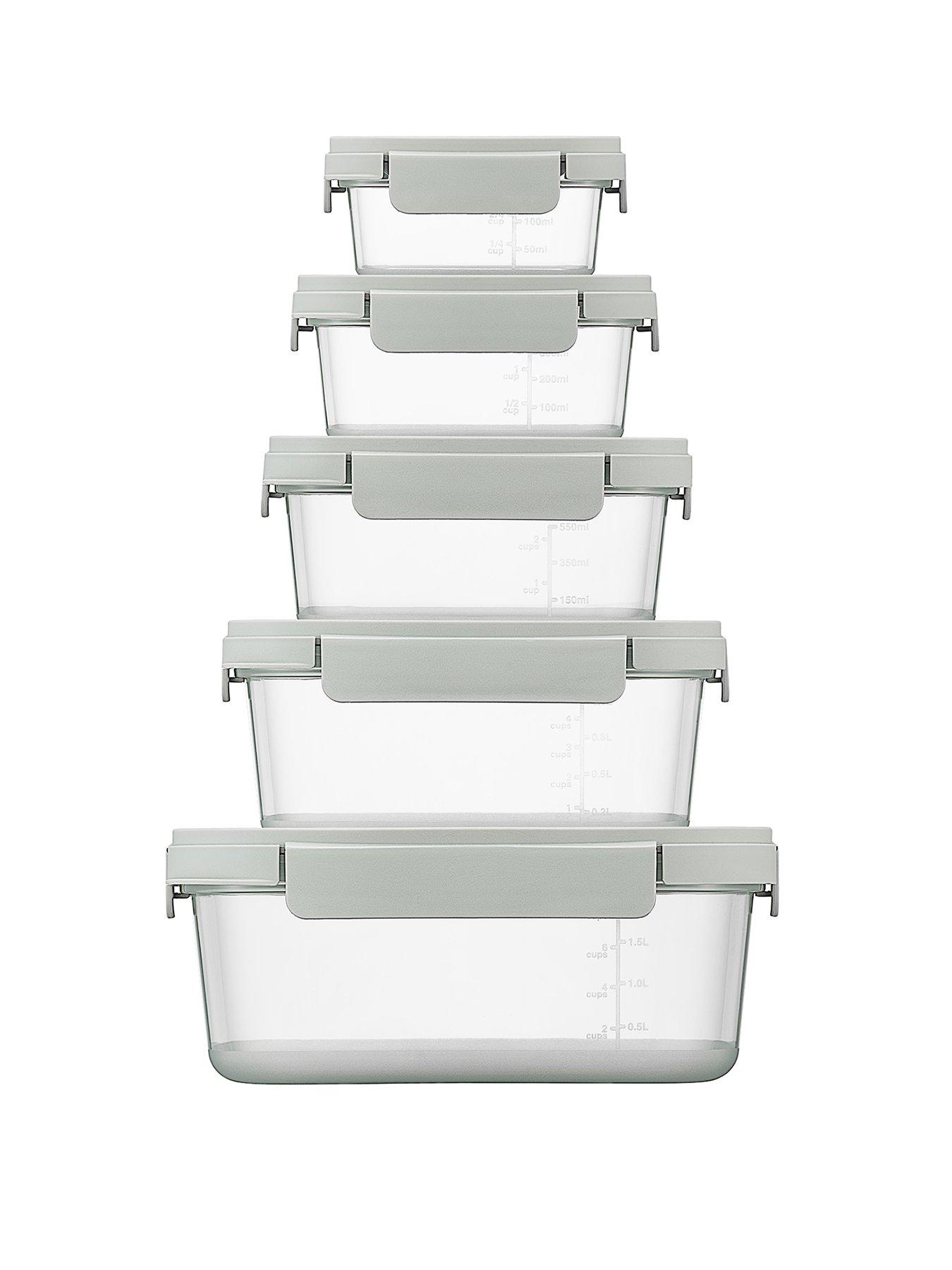 Image 2 of 7 of Lock and Lock Locknlock Nestnlock 5pc Set - 230ml/500ml / 920ml / 1.6l/2.7l - With Interlocking Lids For Easy Stacking