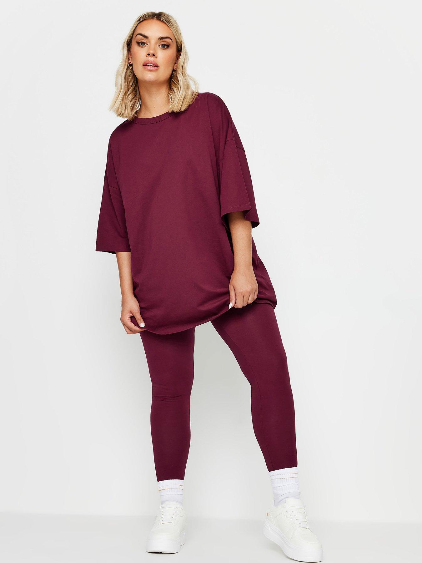 Image of Yours Curve Leggings - Burgundy’